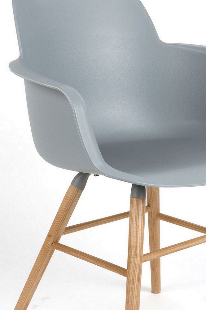 Stuhl hellgrau Kunststoff Armlehnstuhl Albert Zuiver