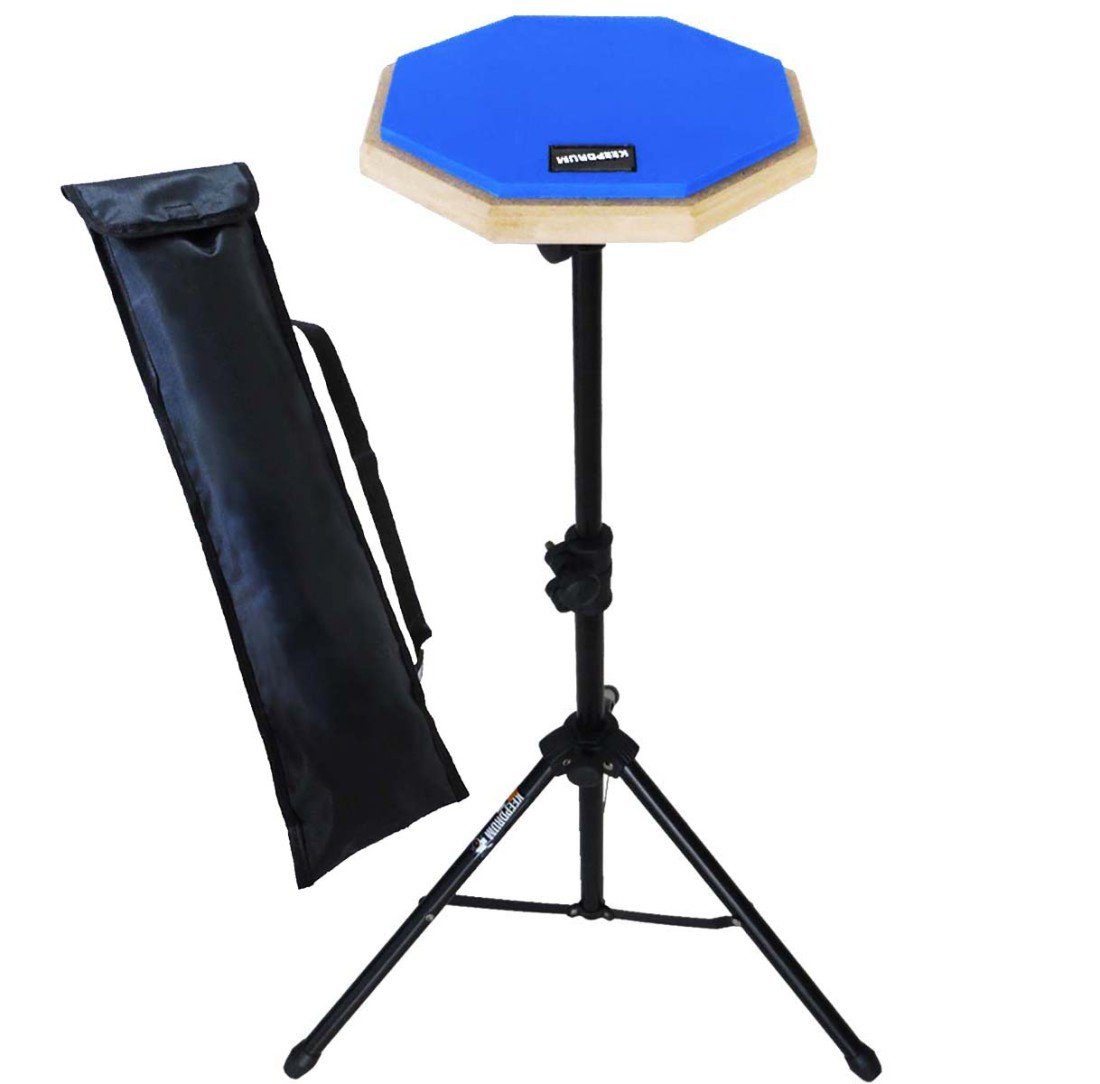 keepdrum Schlagzeug keepdrum DP-BL8 Practice Pad Blau mit Pad-Ständer,mit Ständer