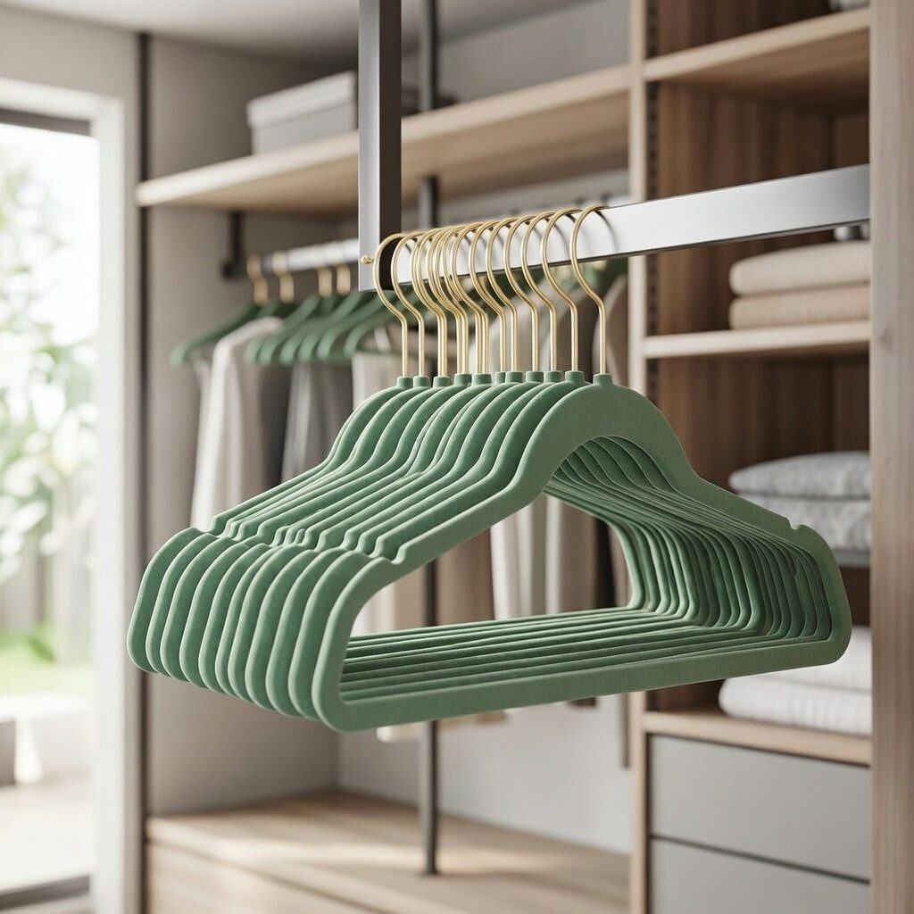 StickandShine Kleiderbügel Samt 100 Stück in verschiedenen Farben mit edlen Goldhaken im Set, (Spar-Set), Designbügel