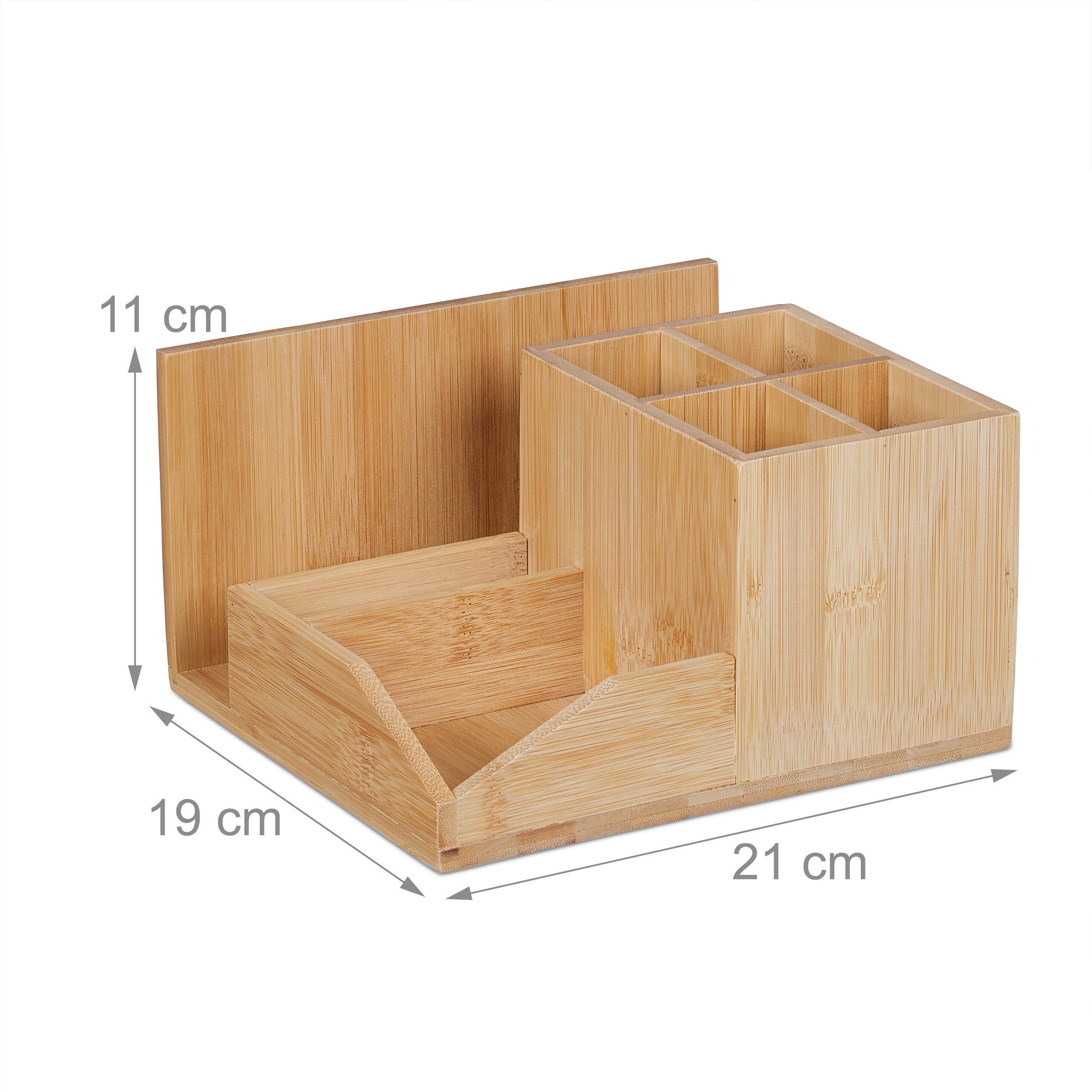 relaxdays Organizer Schreibtisch Organizer Bambus (1 St) – Bild 4 von 5