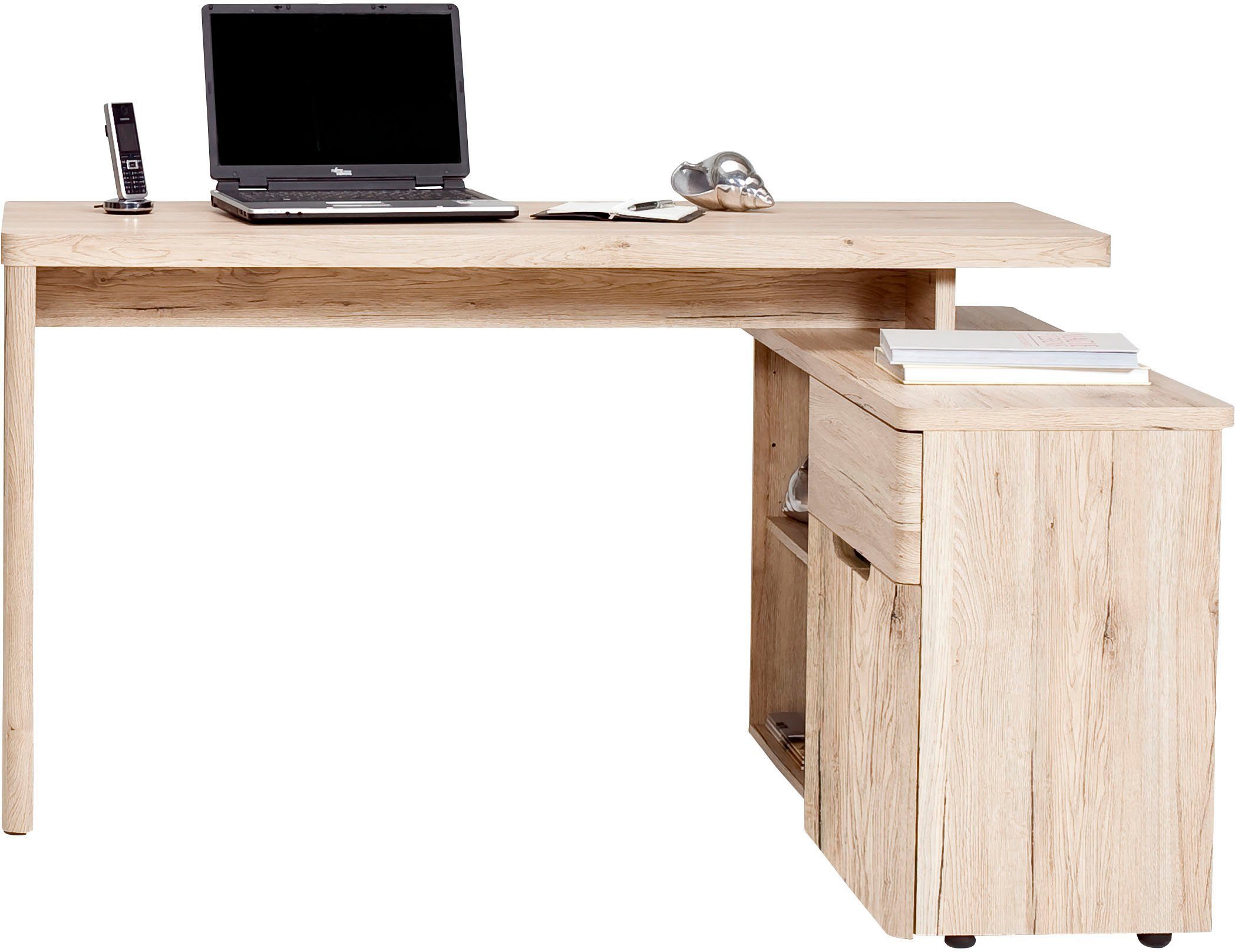 Jahnke Eckschreibtisch CU-LIBRE 150 E (1-St), wechselseitig montierbar günstig online kaufen