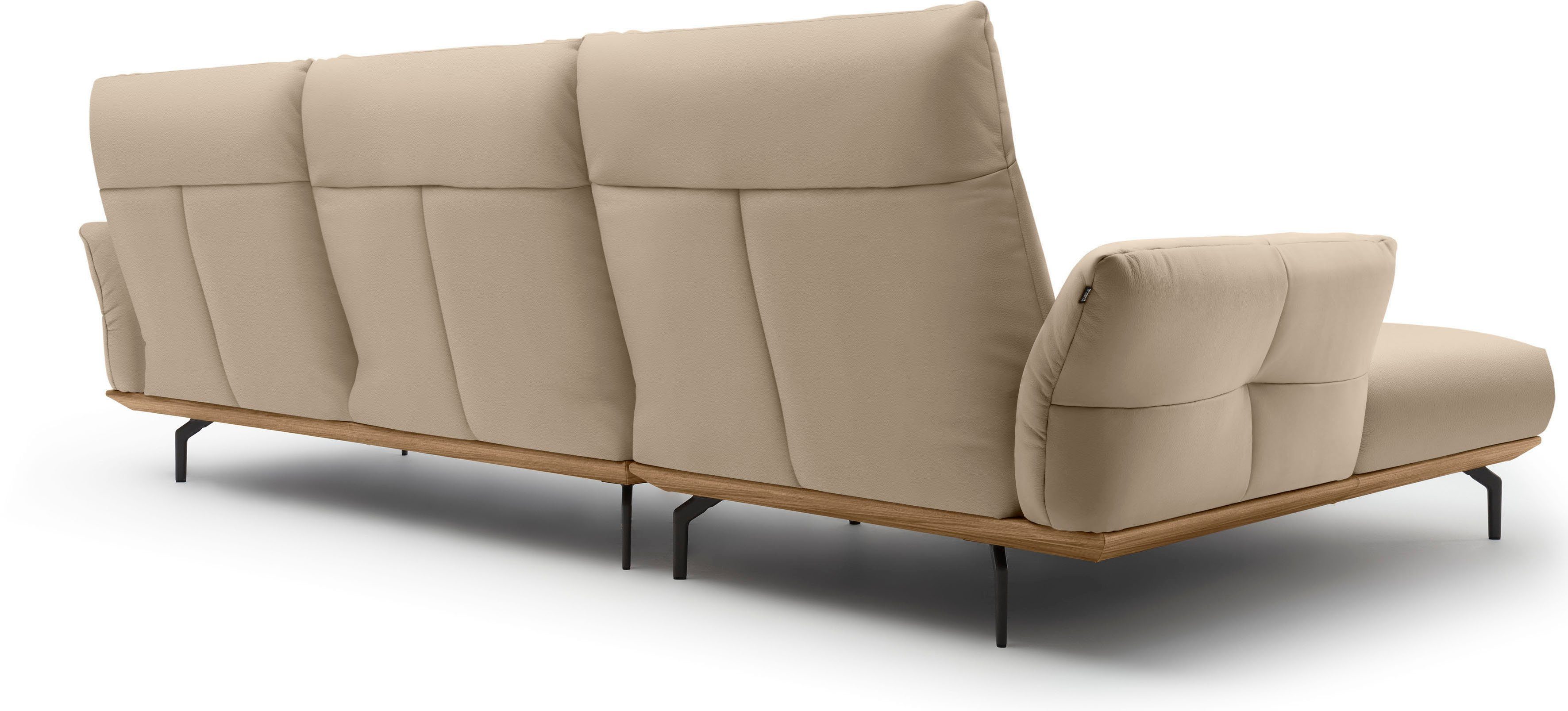 hülsta sofa Ecksofa hs.460, Sockel Nussbaum, cm Umbragrau, 318 Breite Winkelfüße in in