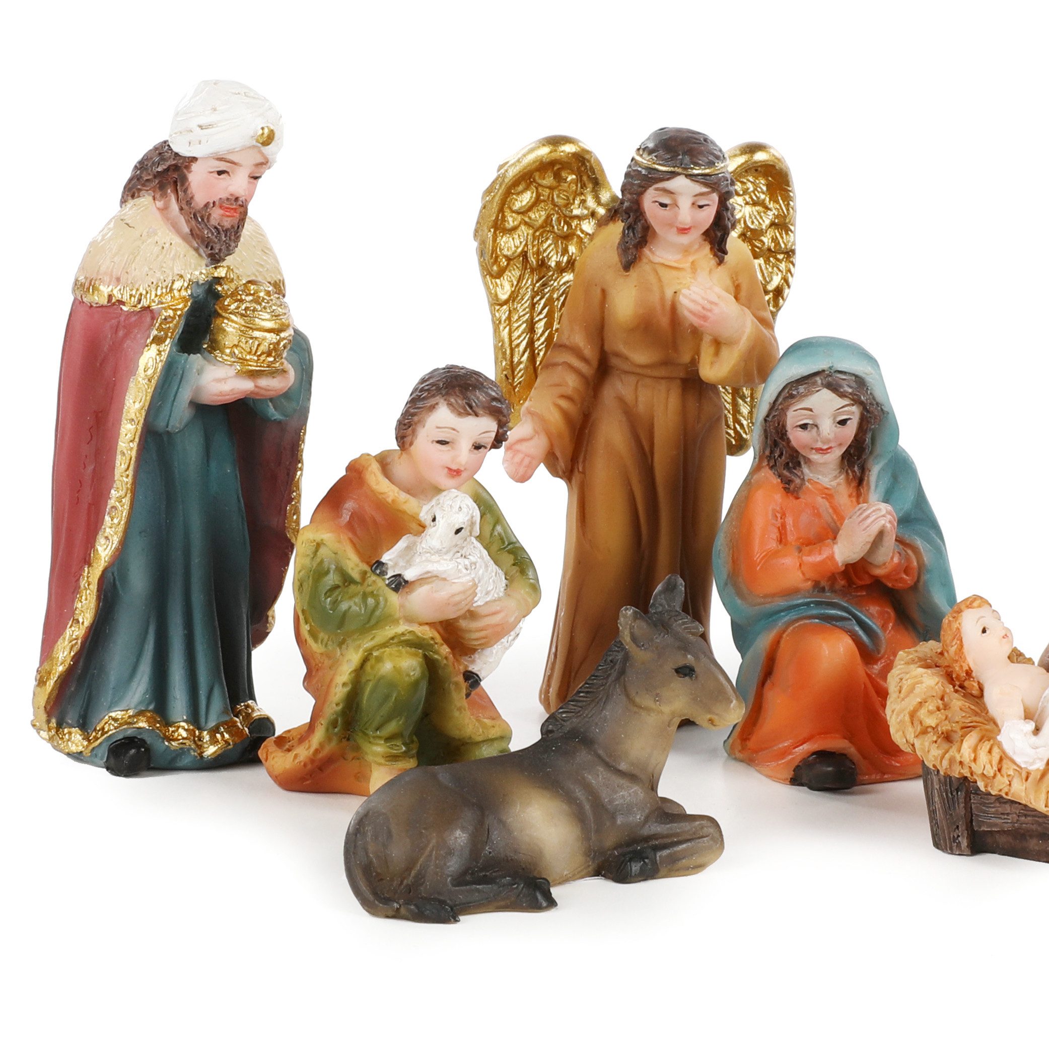 Nordstern Krippenfigur kleine Weihnachtskrippe (11 St), klassisches Design 3- 10 cm