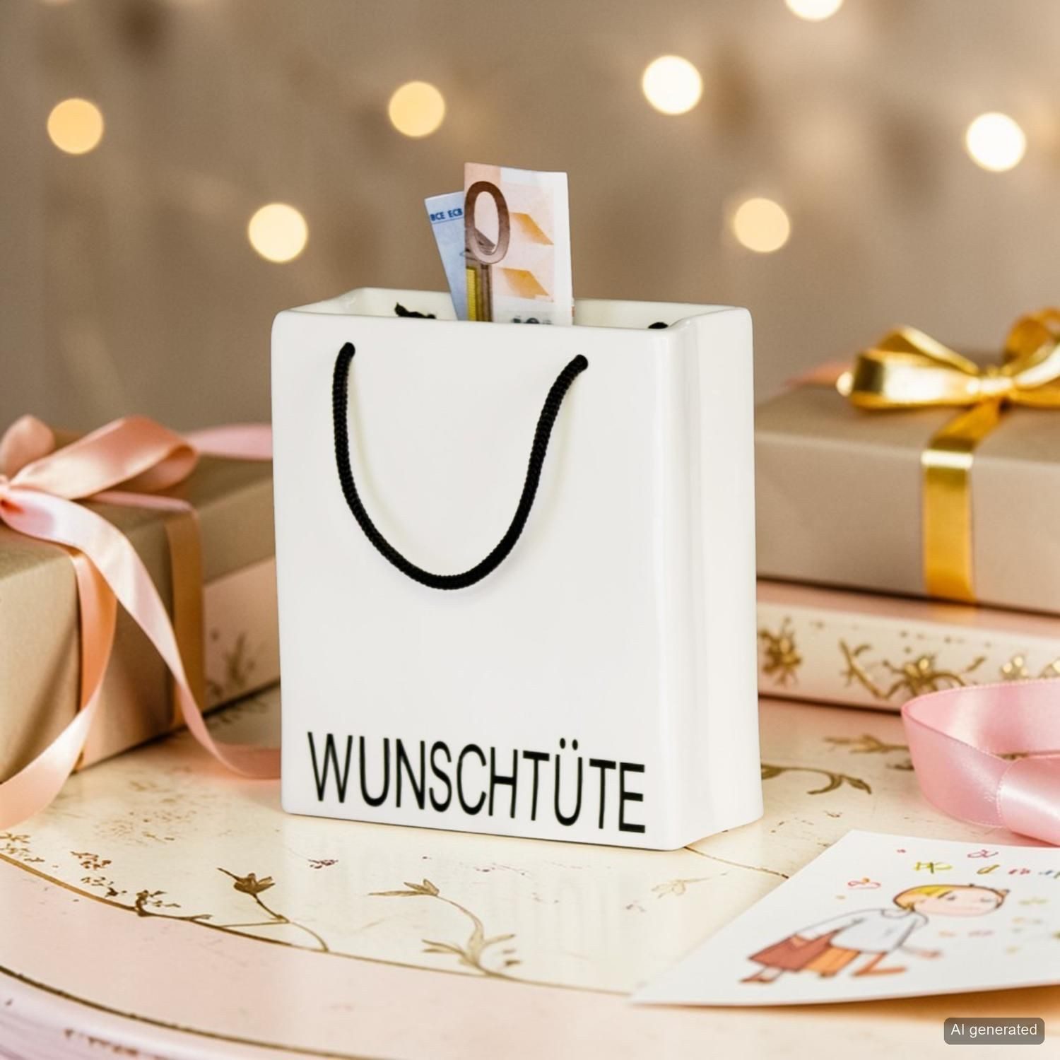 GILDE Aufbewahrungsbox Spardose Wunschtüte (1 St), Mit Schriftzug, abschließbar, Moneybox – Bild 2 von 5