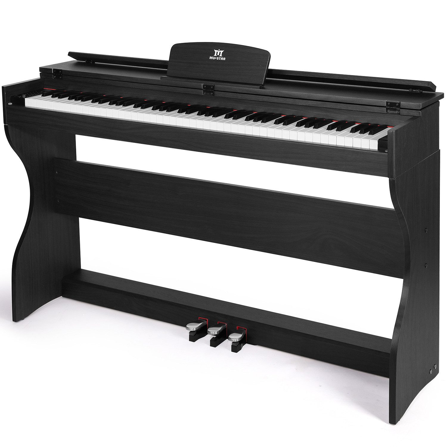 MUSTAR Digitalpiano E-Piano mit 88 Tasten, Ständer, 3 Pedalen, 2 Kopfhöreranschlüssen (1-St), für Anfänger, LCD-Bildschirm,2x20W Lautsprecher, USB/MIDI