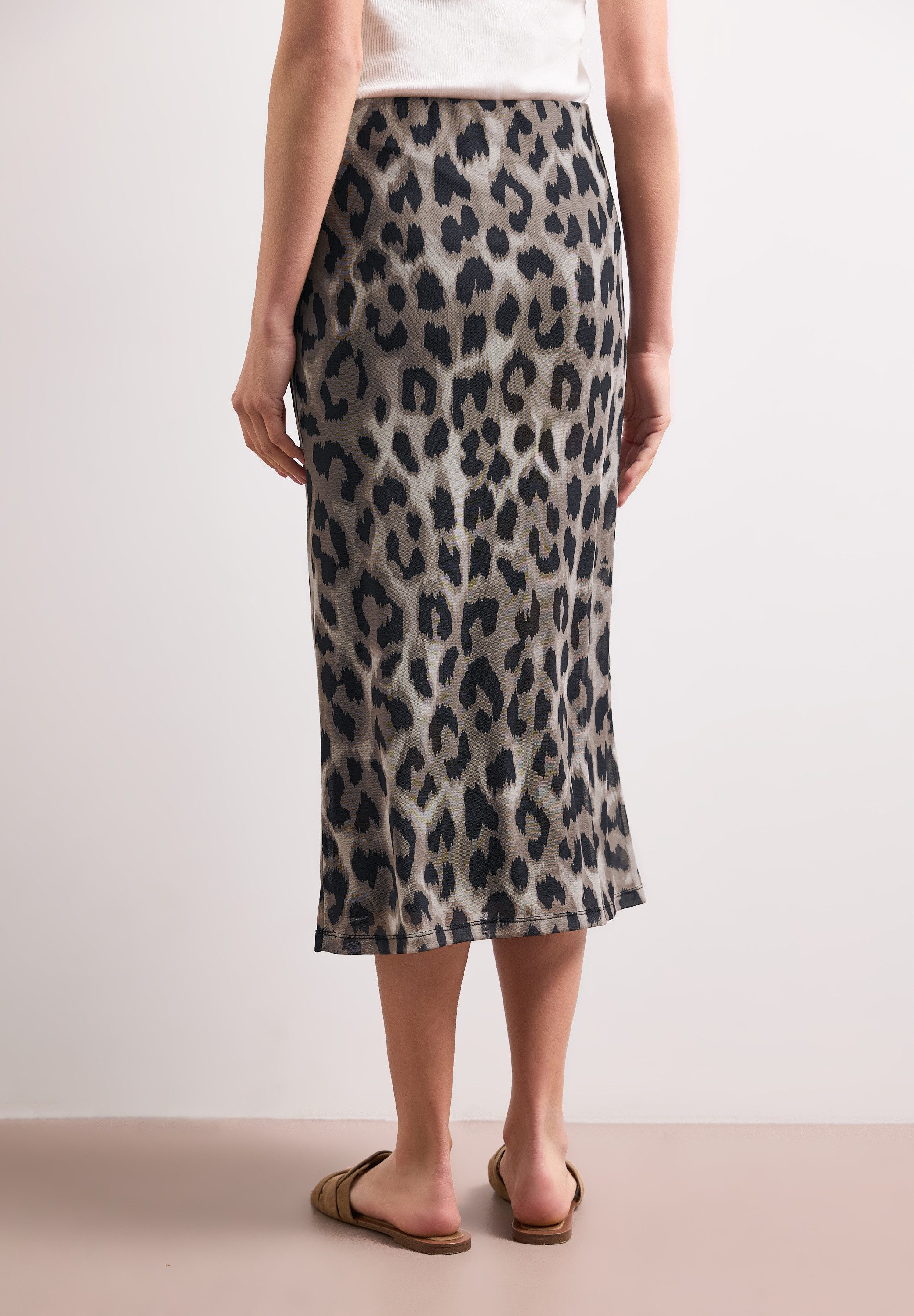 STREET ONE Midirock Style Pepica Sommerrrock aus Mesh mit Print