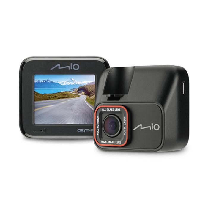 Mio Mio MiVue C580 - lassische Dashcam für glasklares Filmmaterial Dashcam (Full HD hochwertiger STARVIS CMOS-Sensor Blende F1.8 140° Weitwinkelobjektiv Audioaufzeichnung 3-Achsen-G-Sensor Mikrofon Lautsprecher GPS Blitzer-Warnung Fotomodus Geschwindigkei