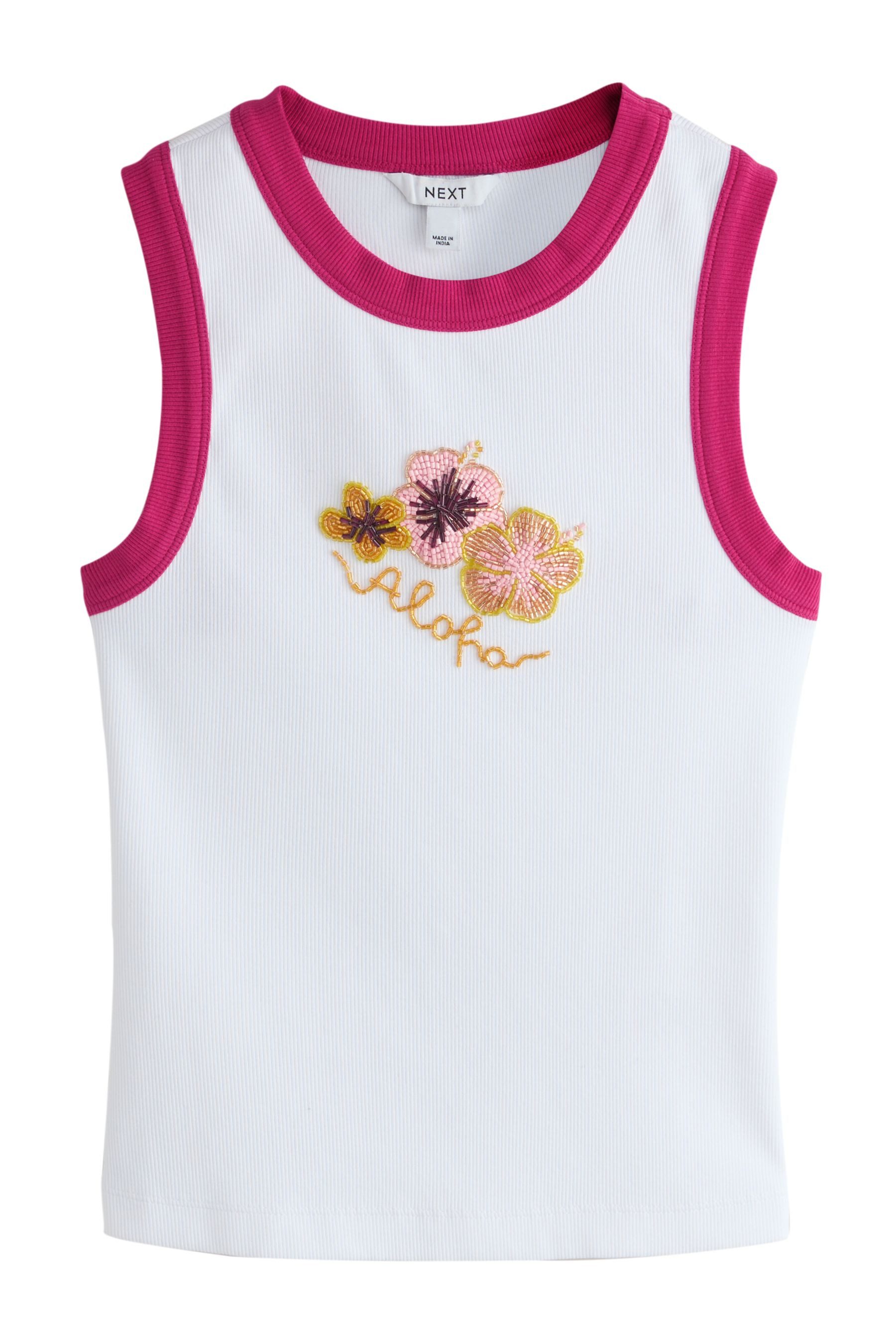 Next Trägertop Verziertes ärmelloses Oberteil, Hibiskus (1-tlg)