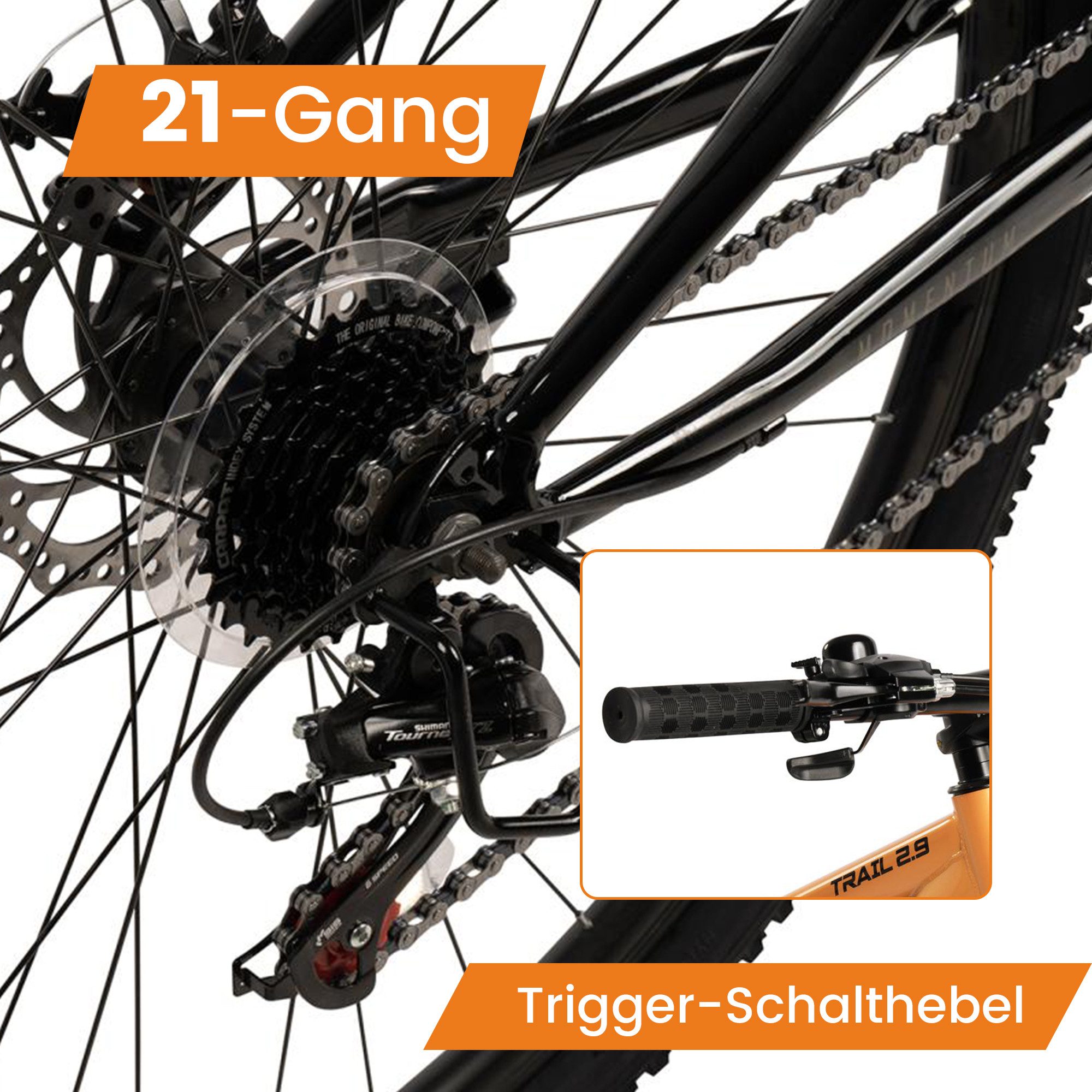 Velors Mountainbike 29 Zoll Fahrrad für Herren Damen Jungen, 21 Gang Shimano Tourney Schaltwerk, mechanische Scheibenbremse Fully MTB Fahrrad Bike für Damen Herren