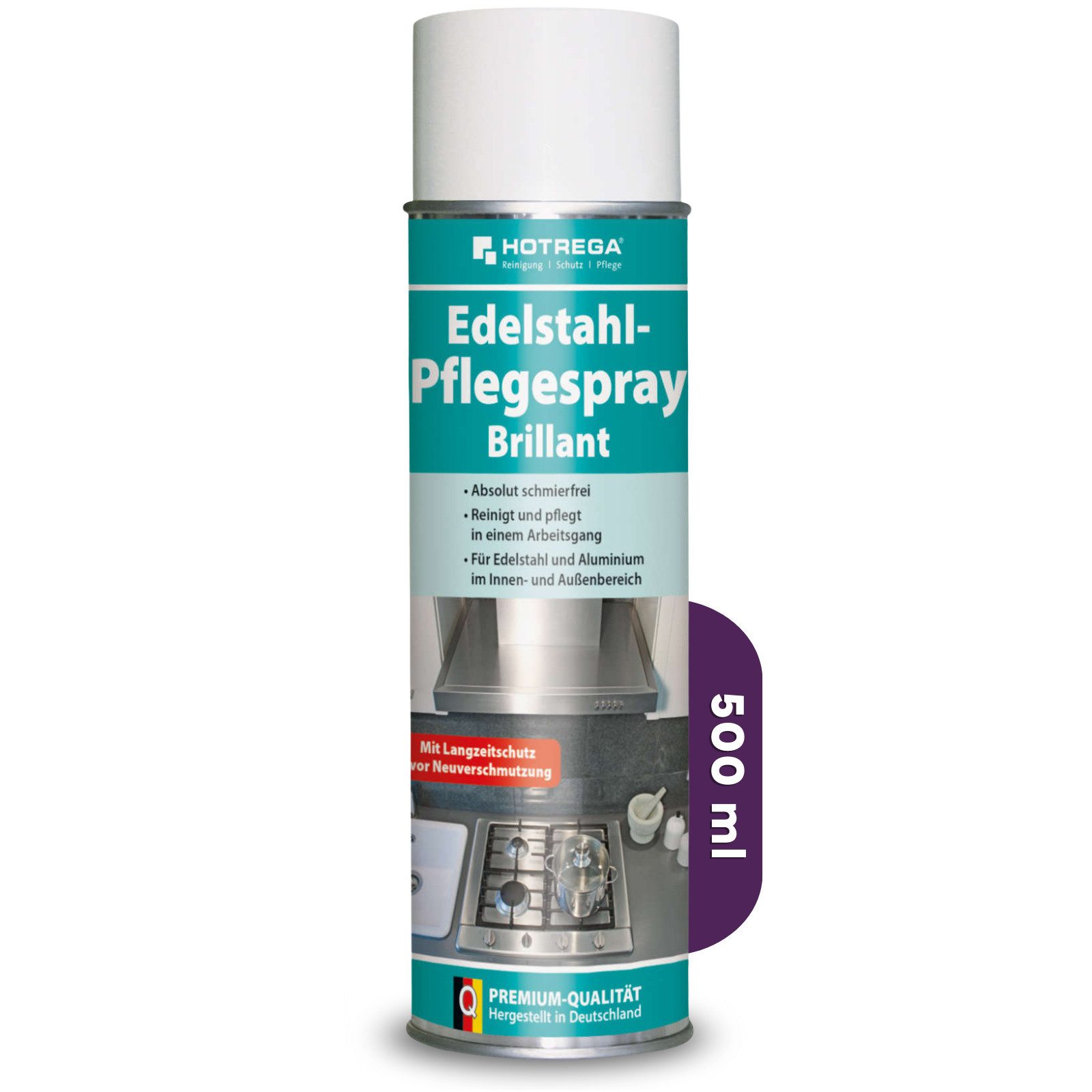 HOTREGA® Edelstahl Pflegespray Edelstahlreiniger Aluminiumreiniger Edelstahlreiniger (Schlierenfreie Reinigung & Pflege Vermindert Fingerabdrücke, Für Küche, Haushalt & Geräte)