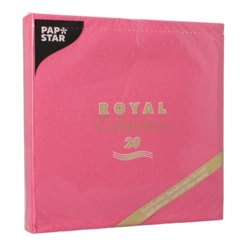 PAPSTAR Papierserviette 20 Servietten "ROYAL Collection" 1/4-Falz 40 cm x 40 cm fuchsia