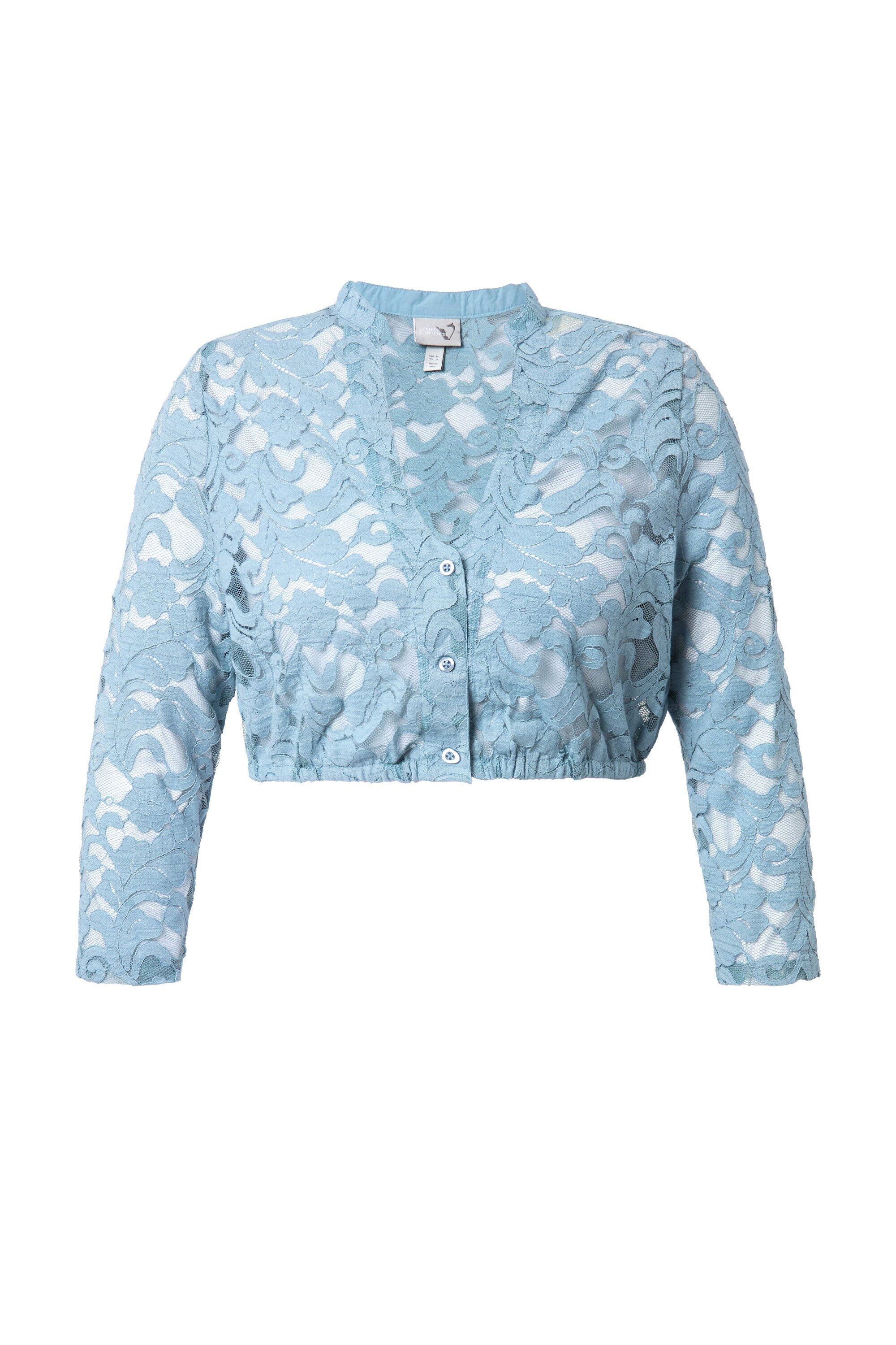 Ulla Popken Longbluse Dirndlbluse Spitze V-Ausschnitt günstig online kaufen
