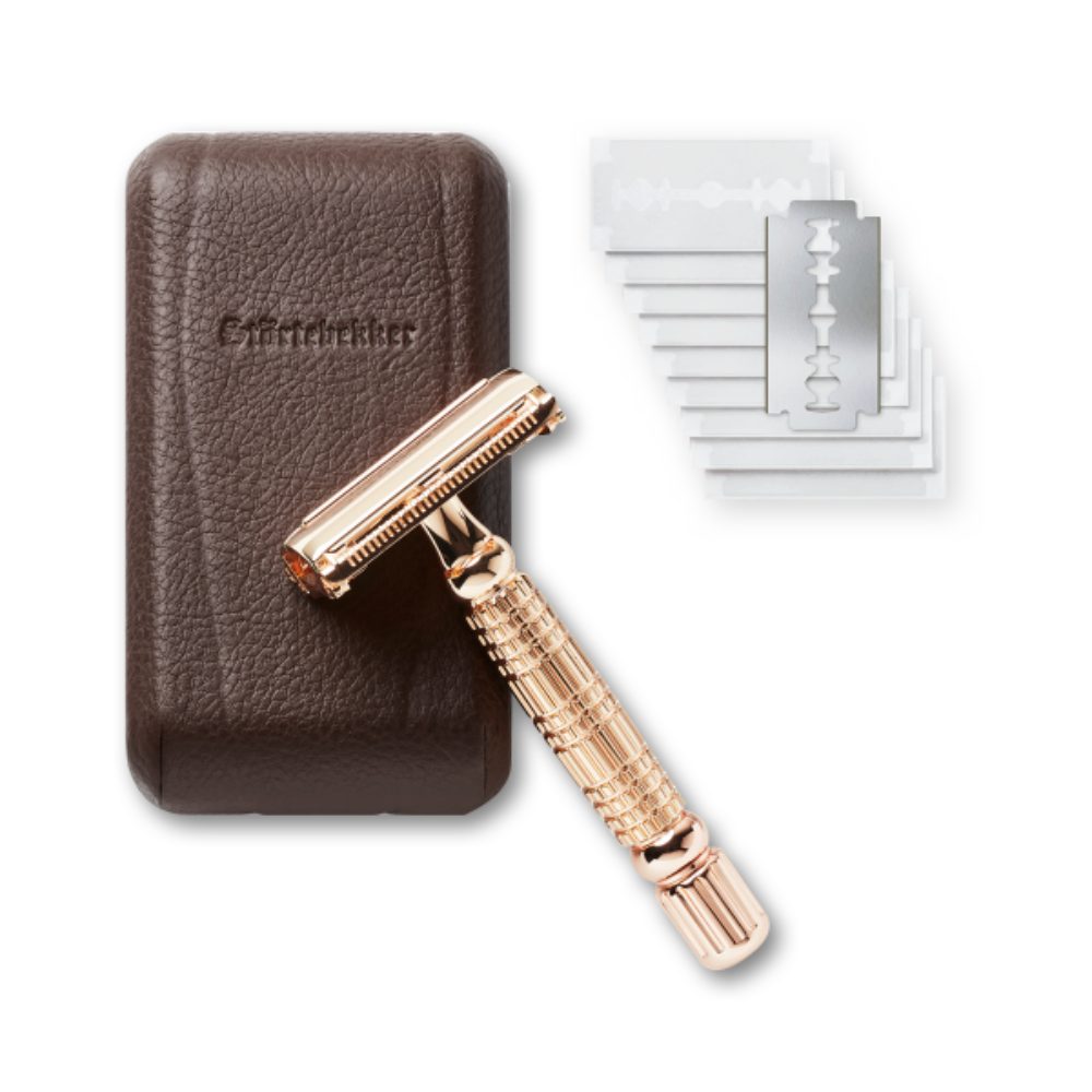 Störtebekker Rasierset Rasurpflege Set Premium - Rasierhobel Gold