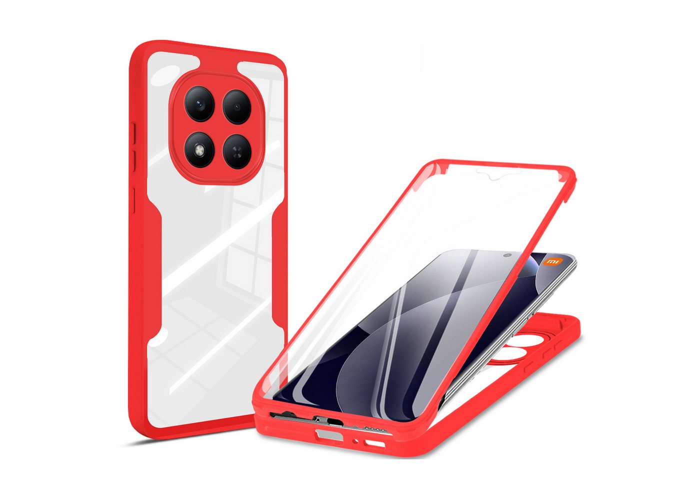 betterfon Handyhülle für Xiaomi Redmi Note 15 Pro+ / Poco M8 Pro 5G, 360° mit Dispayfolie, Vollschutz Case mit integriertem Displayschutz und klarer Sicht