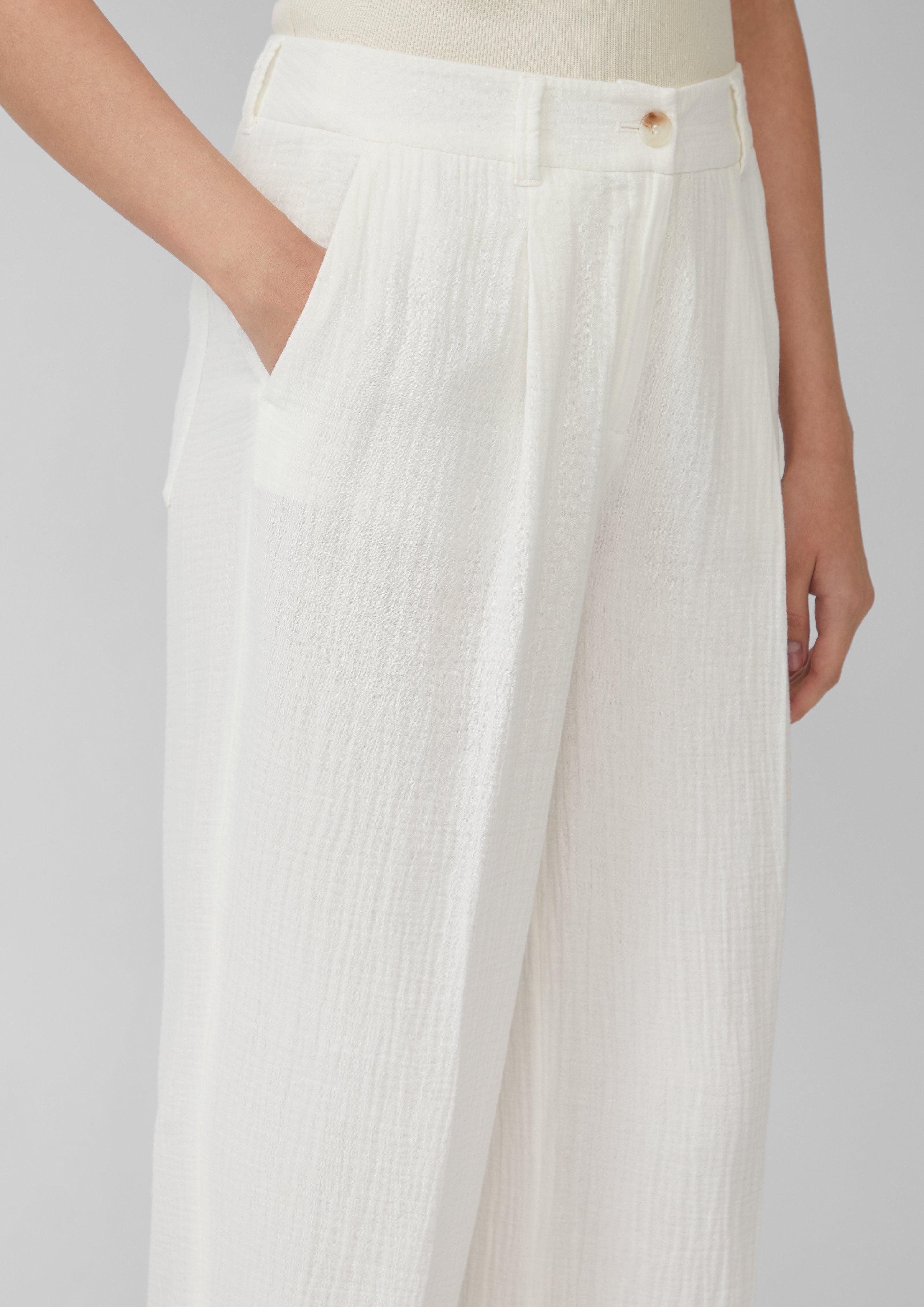 s.Oliver Stoffhose Wide-Leg-Hose aus Musselin günstig online kaufen