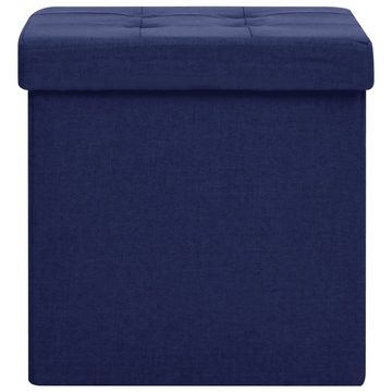 vidaXL Fußhocker Hocker mit Stauraum 2 Stk Blau Leinenoptik