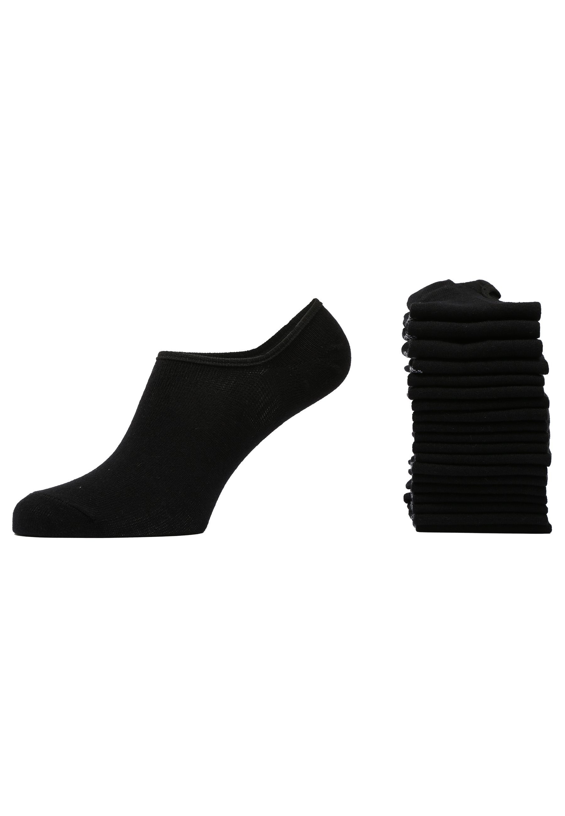 Albert Schäfer schwarz zertifizierte Baumwoll-Invisible Pack (10-Paar) Sneakersocken GOTS 10er Bio-Baumwolle