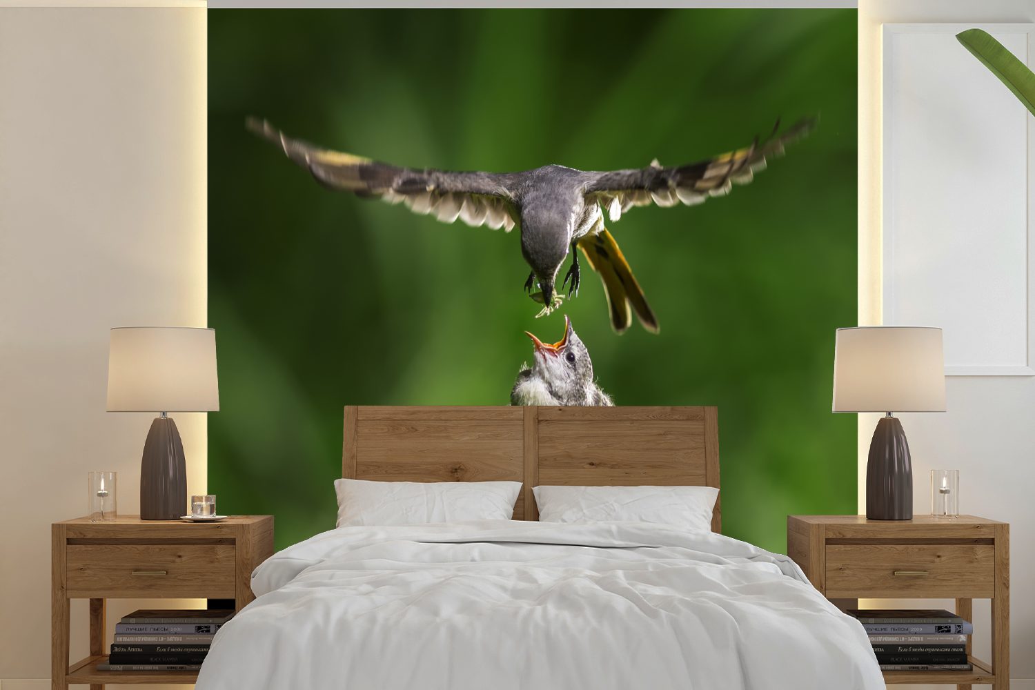 Wandtapete Matt, St), Vogel (5 Schlafzimmer, füttert Tapete Wohnzimmer seine oder MuchoWow Fototapete für Jungen, bedruckt, Vinyl