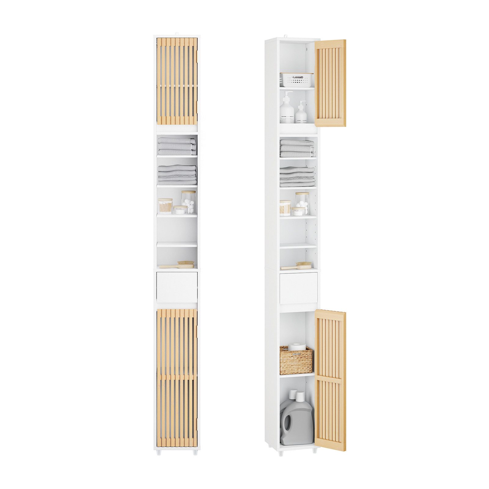 SoBuy Hochschrank BZR34, Badschrank schmal, Badezimmermöbel, günstig online kaufen