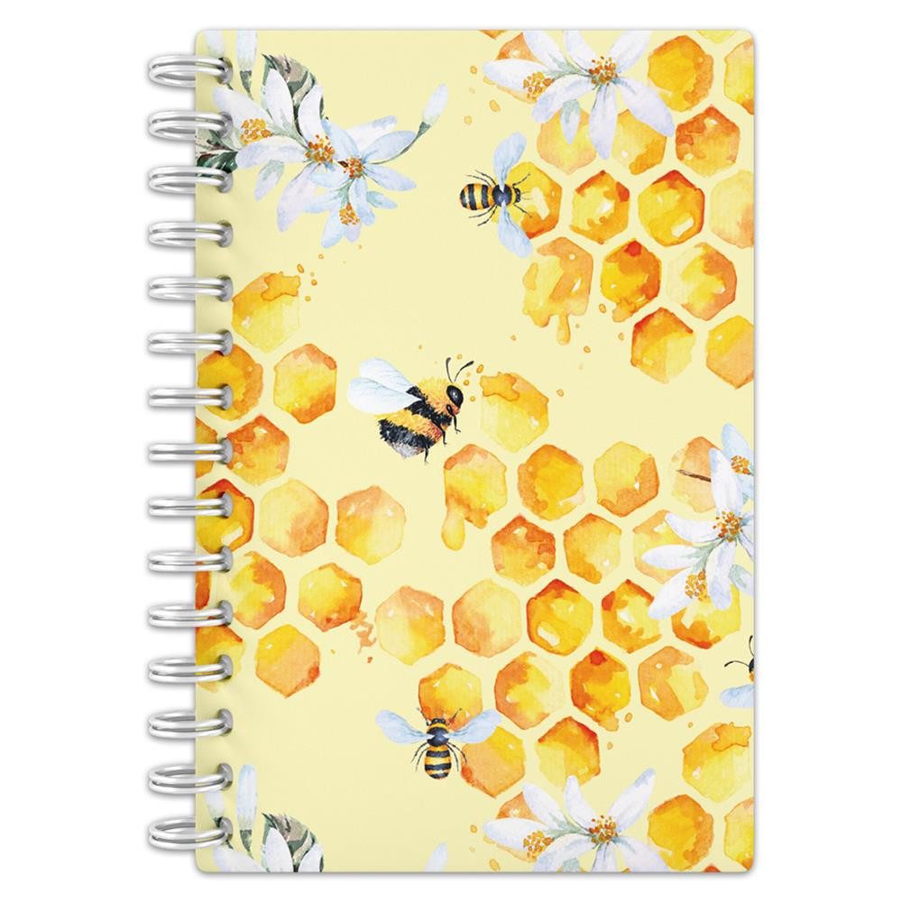 RNK Verlag Notizbuch Spiral-Notizbuch Honey DIN A6 mit 12-teiligem A-Z Register, 12-teiliges A-Z Register, Spiralbindung, Hardcover