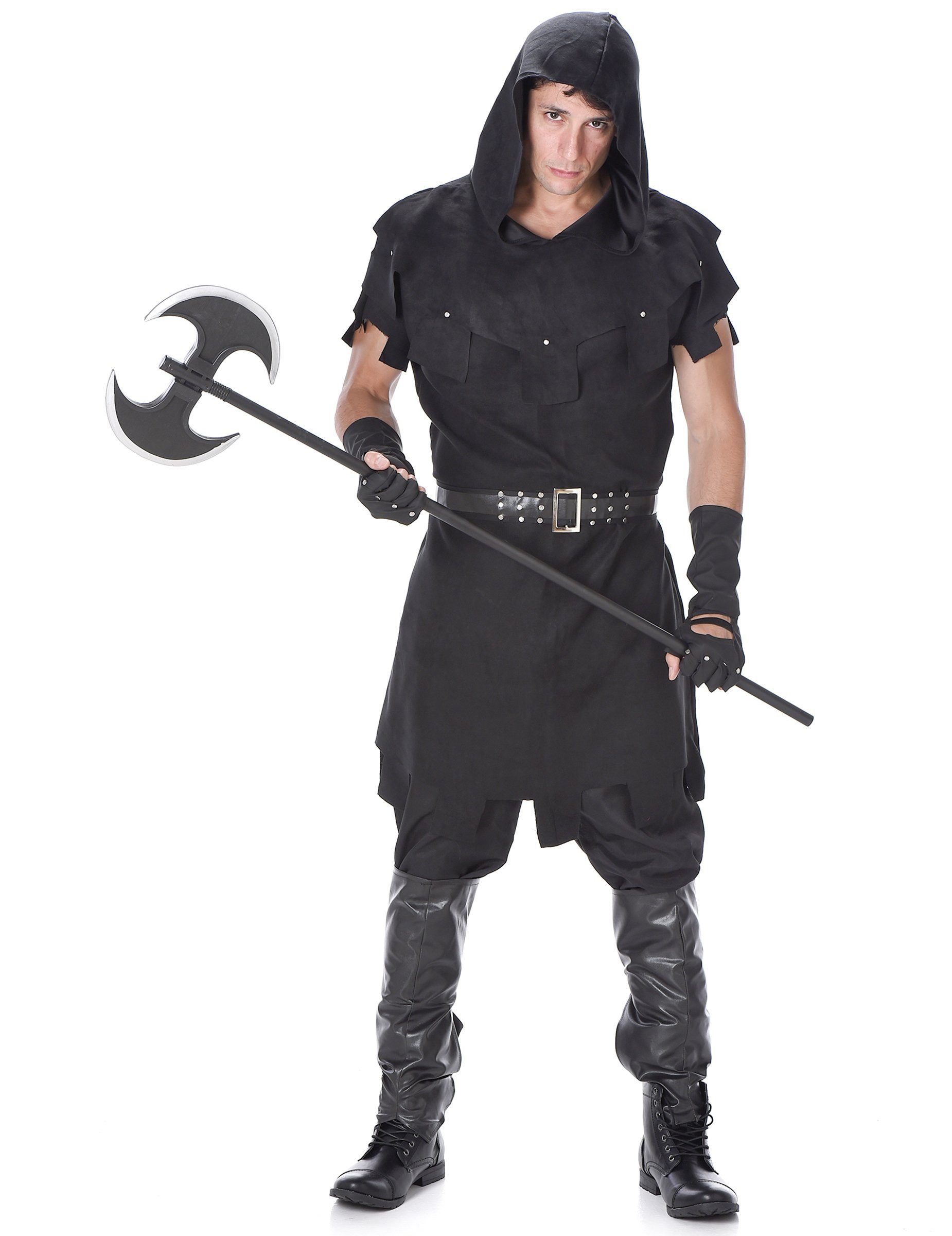 REDSUN Kostüm Mittelalterliches Henker-Kostüm für Herren Halloweenkostüm schwarz