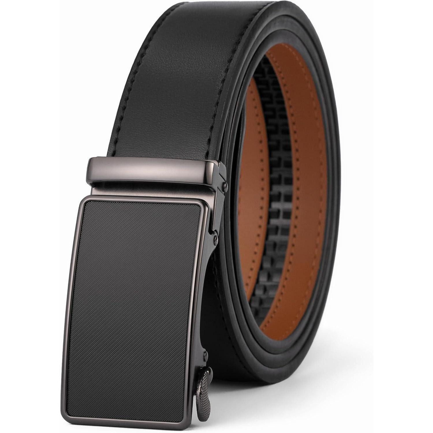 LuxusKollektion Ledergürtel Gürtel Herren Automatik Taille 48W-52W=Länge 150cm Schwarz-22165