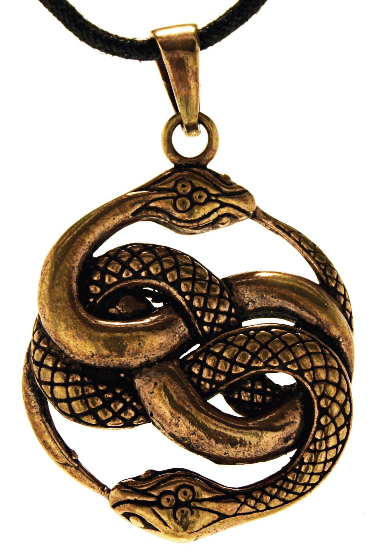 Kiss of Leather Kettenanhänger Schlangen Anhänger Bronze Schlange Snake zwei Knoten Auryn
