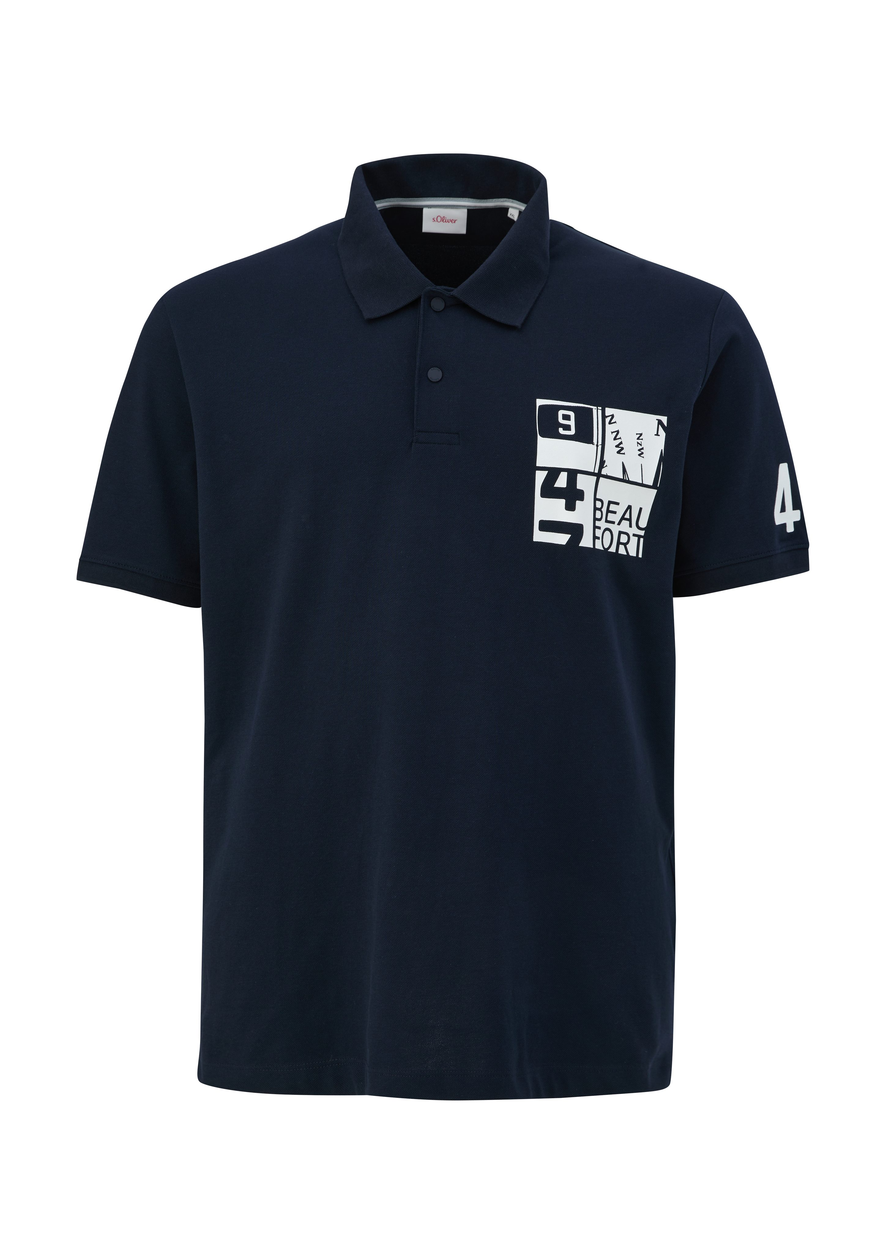 Polo-Shirt navy s.Oliver Baumwollstretch Kurzarmshirt aus