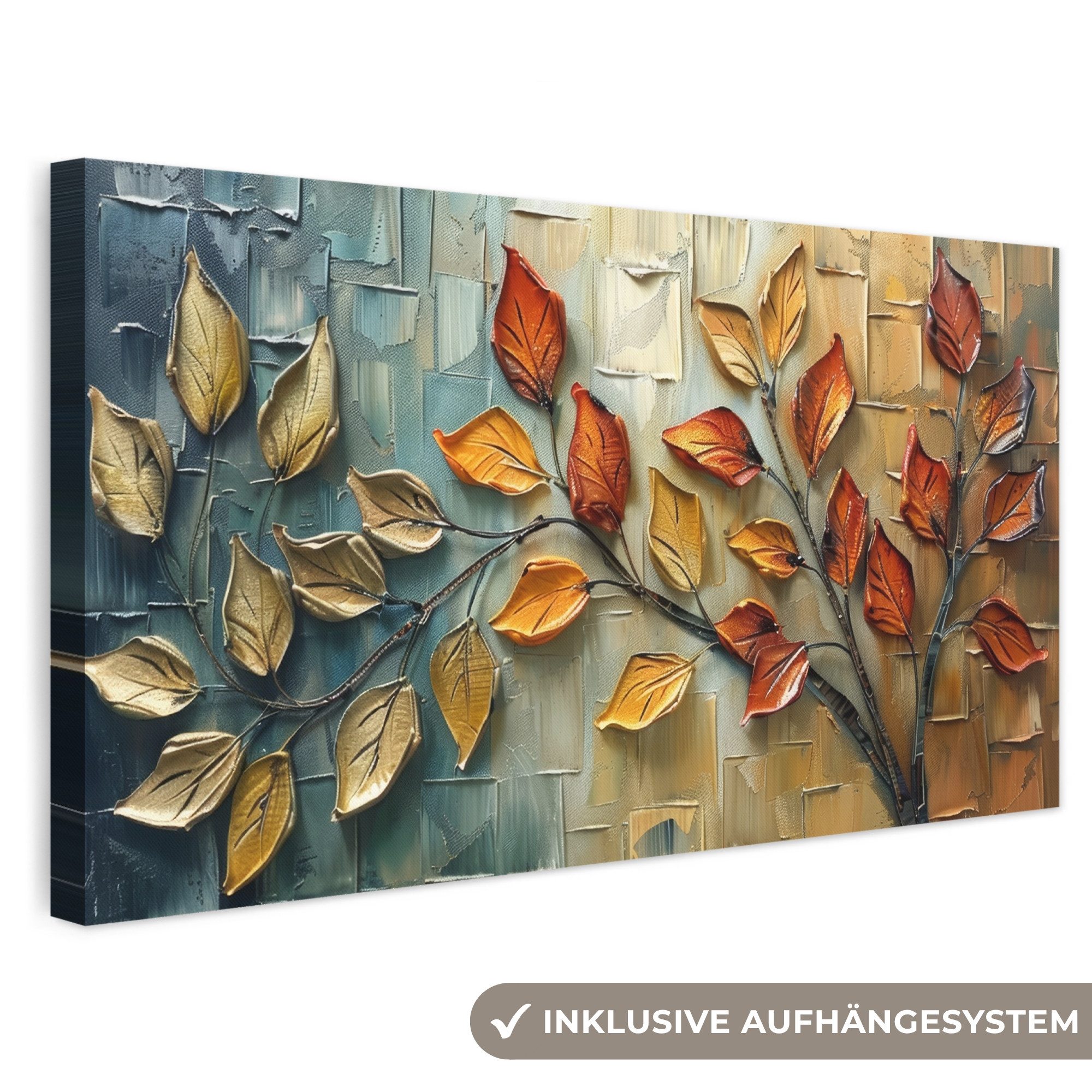OneMillionCanvasses® Leinwandbild Panorama Baum - Abstrakt - Natur - Kunst, Fotodruck (1 St), Wandbild, Deko Schlafzimmer Wohnzimmer Flur 40x20 cm