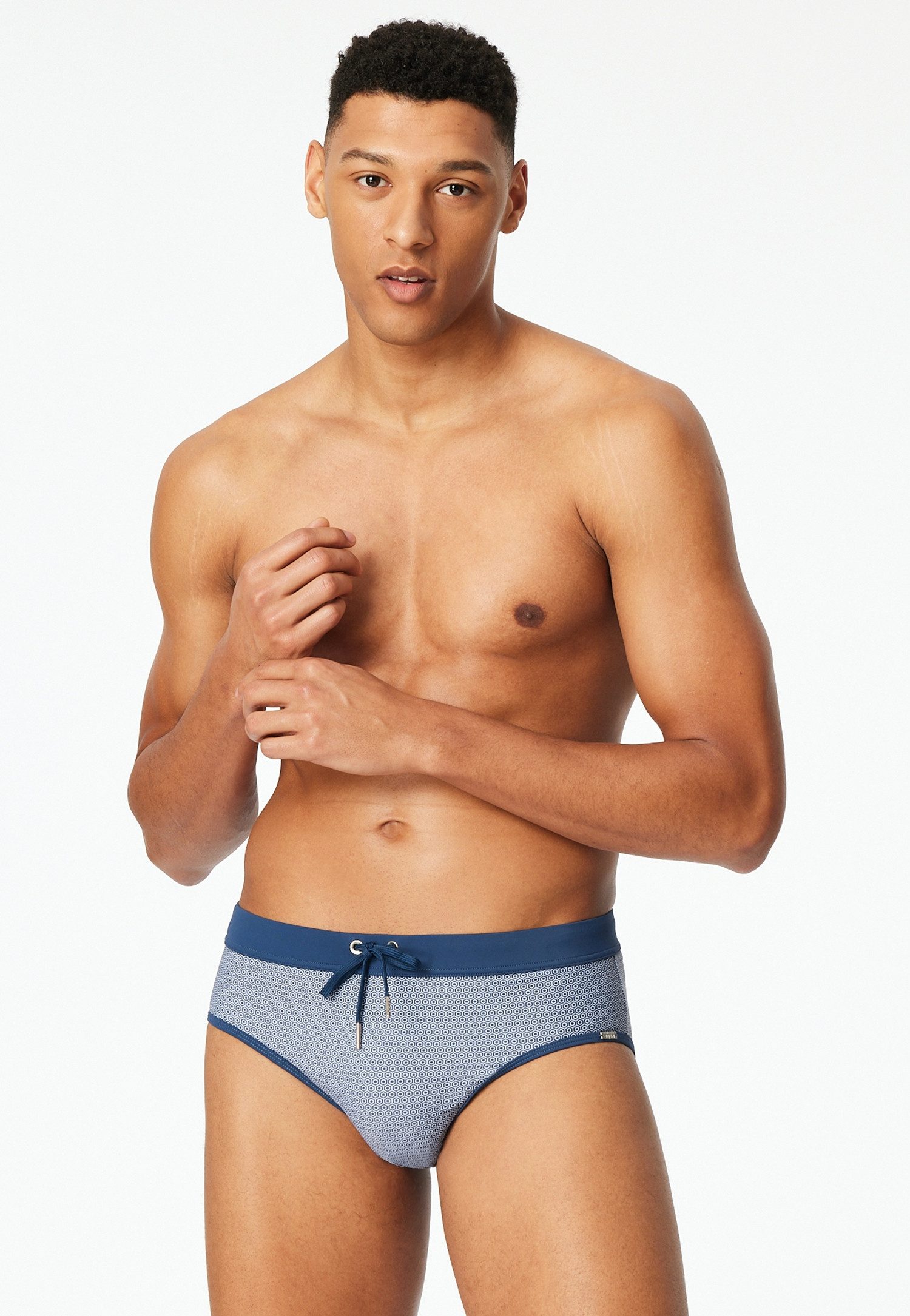 Schiesser Badehose Ocean Swim kontrastfarbener Bund mit Kordel