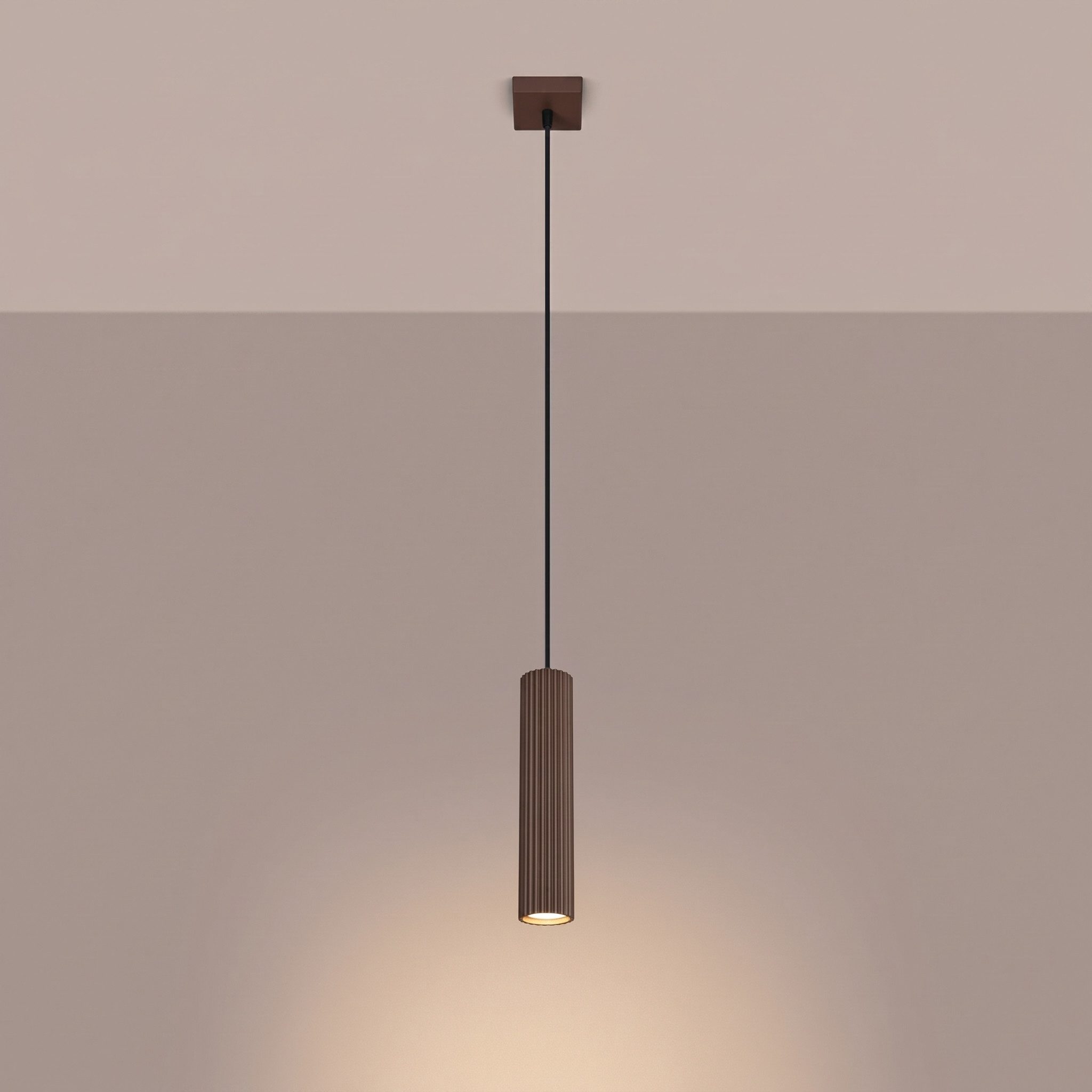 SOLLUX lighting Hängeleuchte Pendelleuchte KARBON 1 braun, Nicht enthalten