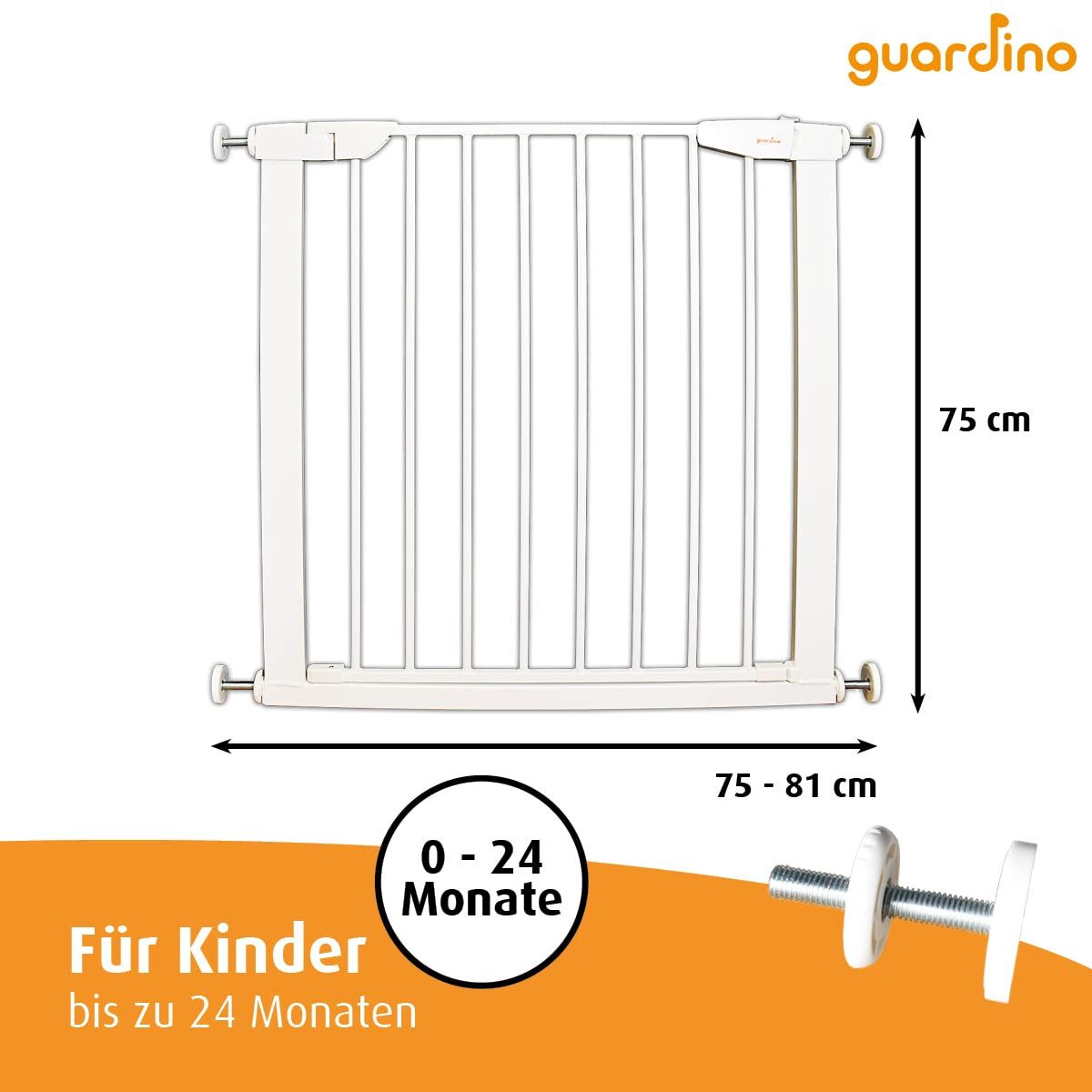 Reer Türschutzgitter Guardino 75 bis 109 cm (Packung, 1 St., Schutzgitter), Treppenschutzgitter