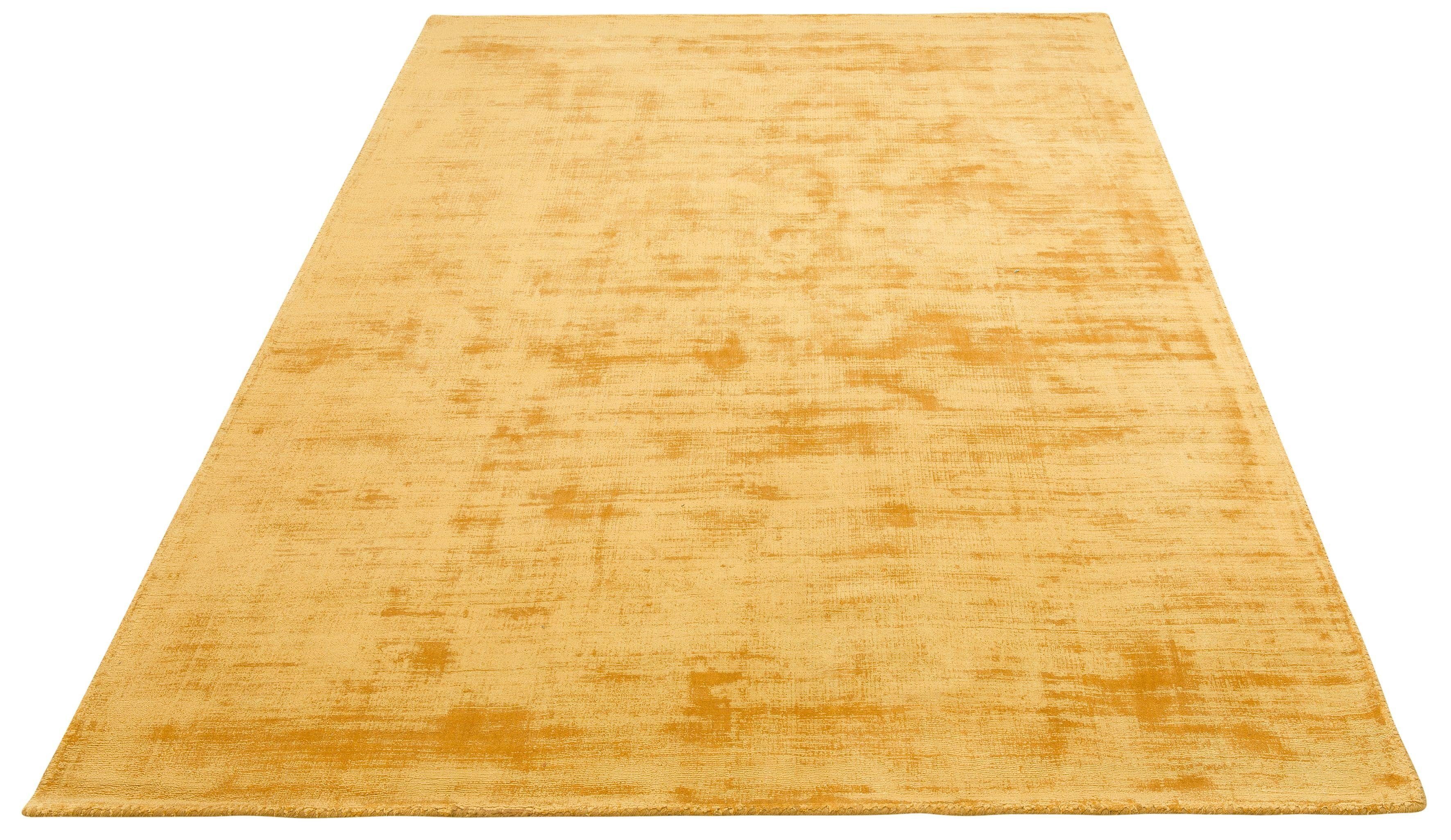 Teppich Soley, Kurzflor-Teppiche, handgewebter Viskose-Teppich, Leonique, rechteckig, Höhe: 12 mm, farblich changierend, Handweb, Wohnzimmer, Schlafzimmer, Esszimmer
