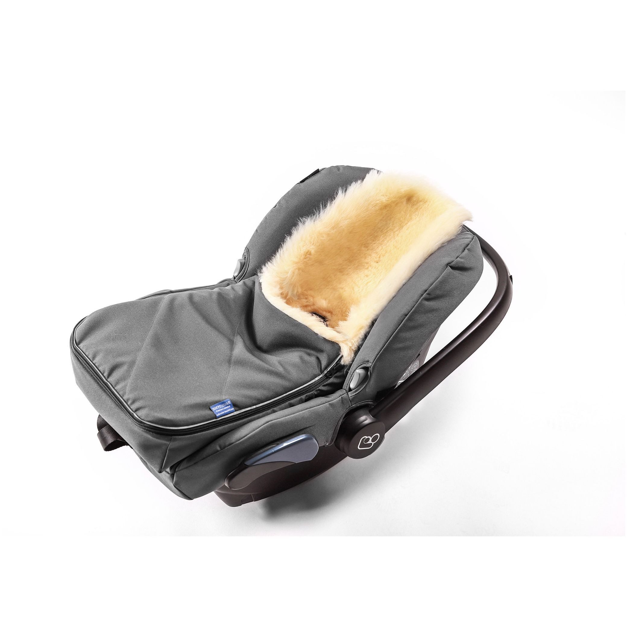 Hofbrucker seit 1948 Fußsack Lammfell Fußsack Maxi für Babyschale, Baby Winter Fußsack mit echtem Lammfell wind- und wasserabweisend