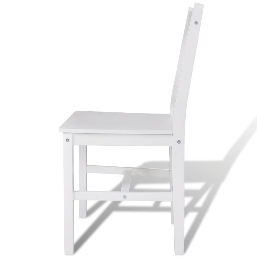 (2 Kiefernholz 2 St) Weiß Weiß Esszimmerstühle Esszimmerstuhl | vidaXL Stk. Weiß