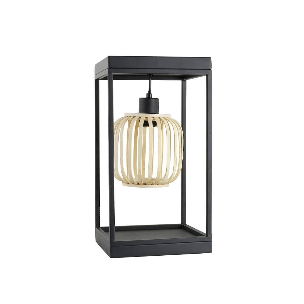 HOME DELUXE Tischleuchte Leuchte ZITA - 22 x 22 x 42 cm, E27, eckiger Aluminiumrahmen, Schreibtischlampe, Tischlampe
