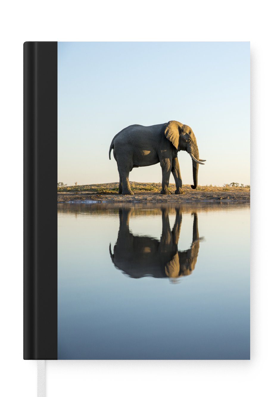 MuchoWow Notizbuch Elefant - Wasser - Bäume - Tiere - Natur, Journal, Merkzettel, Tagebuch, Notizheft, A5, 98 Seiten, Haushaltsbuch