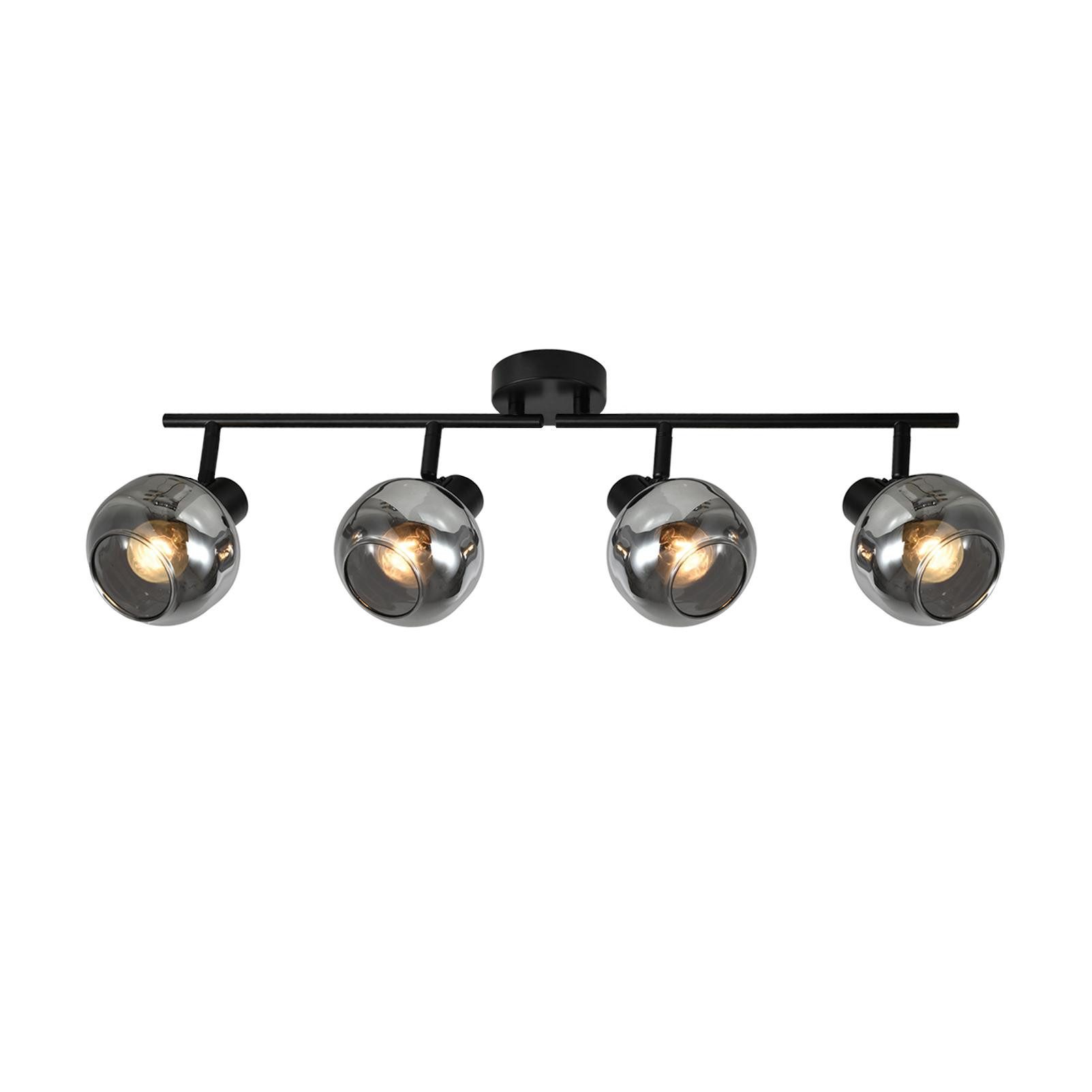 ZMH Deckenleuchte Wohnzimmer 350° Drehbar Rauchgrau Glas Retro Flurlampe fü günstig online kaufen