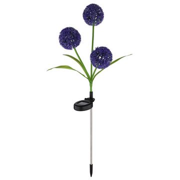 Globo LED Solarleuchte, Neutralweiß, Außenleuchte Solarlampe Gartendeko LED Pusteblume Edelstahl H 75 cm