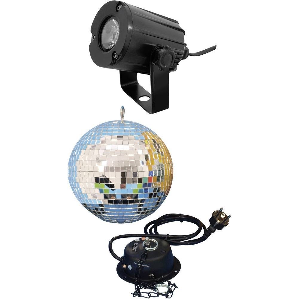 EUROLITE Discolicht Spiegelkugel-Set 200 LED- mm mit LED-Spot, mit Motor mit Beleuchtung