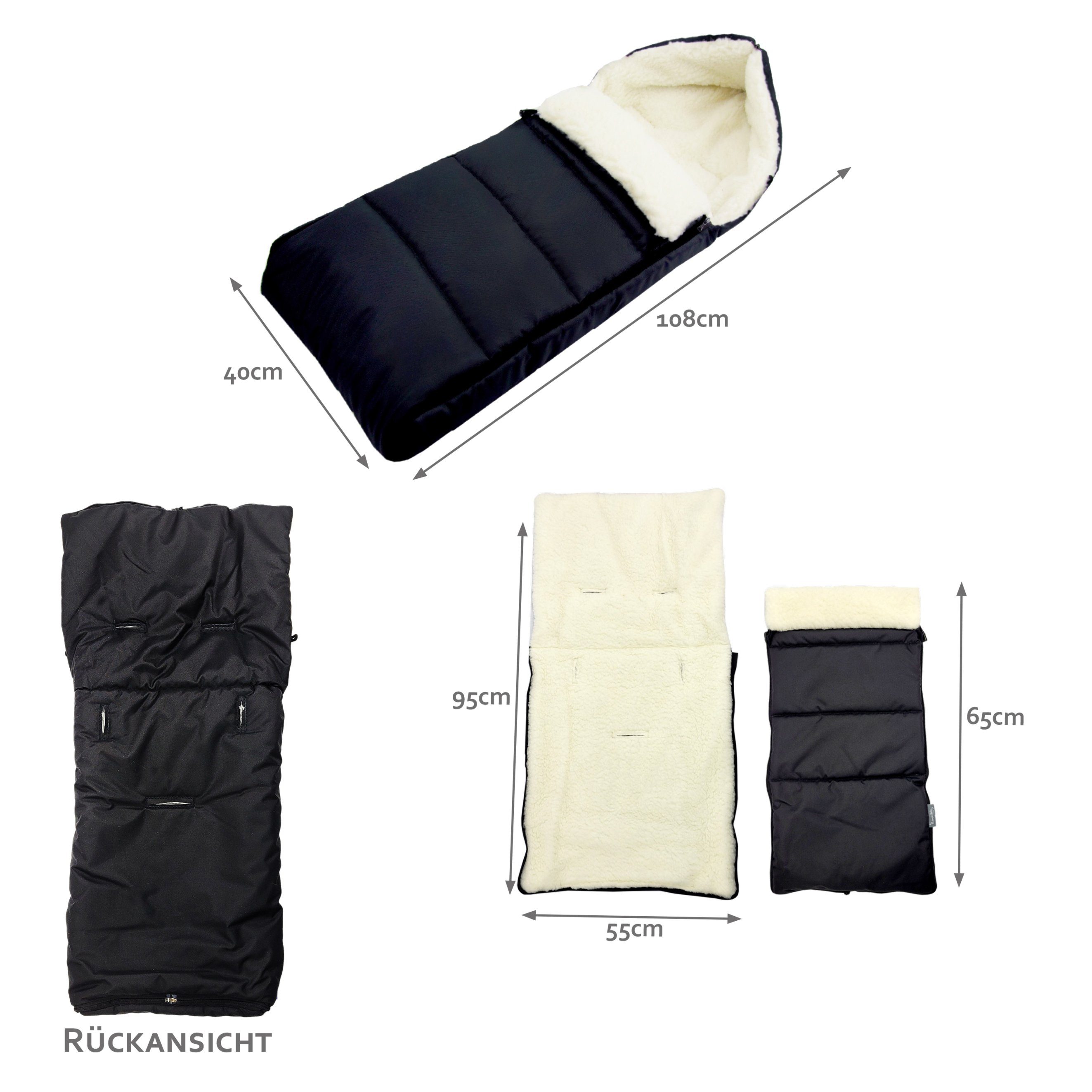 BambiniWelt by Rafael K. Fußsack Winterfußsack Babyfußsack Fußsack Kinderwagen Wolle 108cm LINIERT, universal