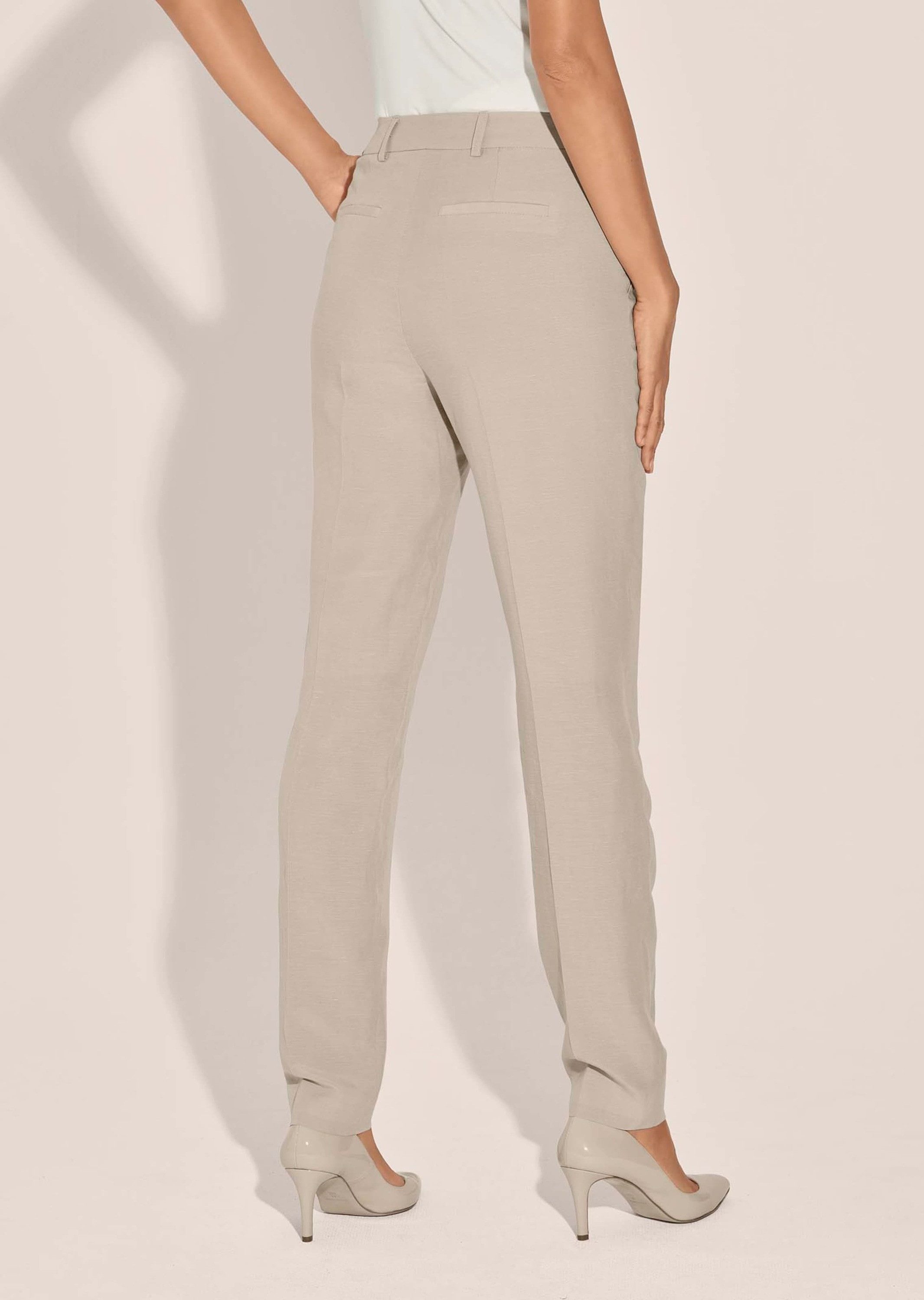 MADELEINE Bügelfaltenhose Schlichte Stoffhose mit Bügelfalten Basic-7/8-Hose mit Formbund, Gürtelschlaufen, Eingriffstaschen