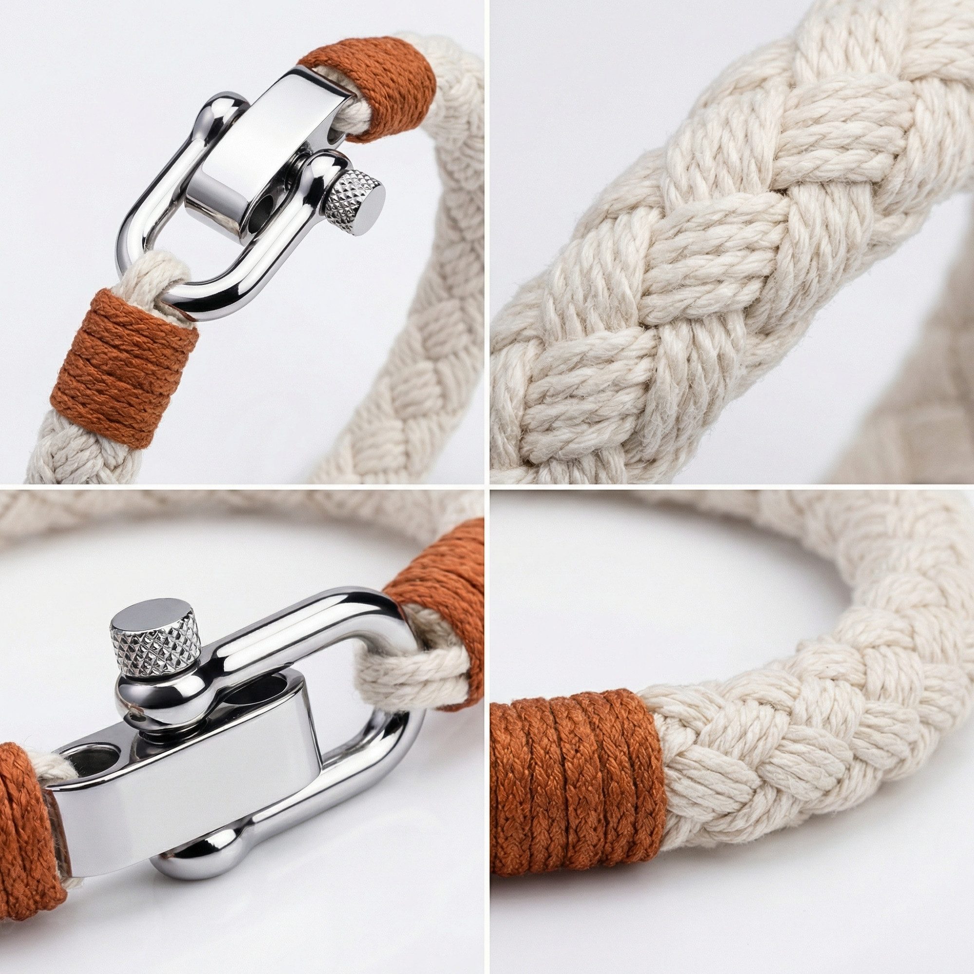 UNIQAL.de Armband Maritimes Segeltau-Armband mit Edelstahl-Schäkel – nautisch, unisex (hochwertiges Segeltau, Edelstahl-Schäkel, zeitloses Design, langlebige Qualität, ideal für Alltag & Freizeit), sorgfältig verarbeitet