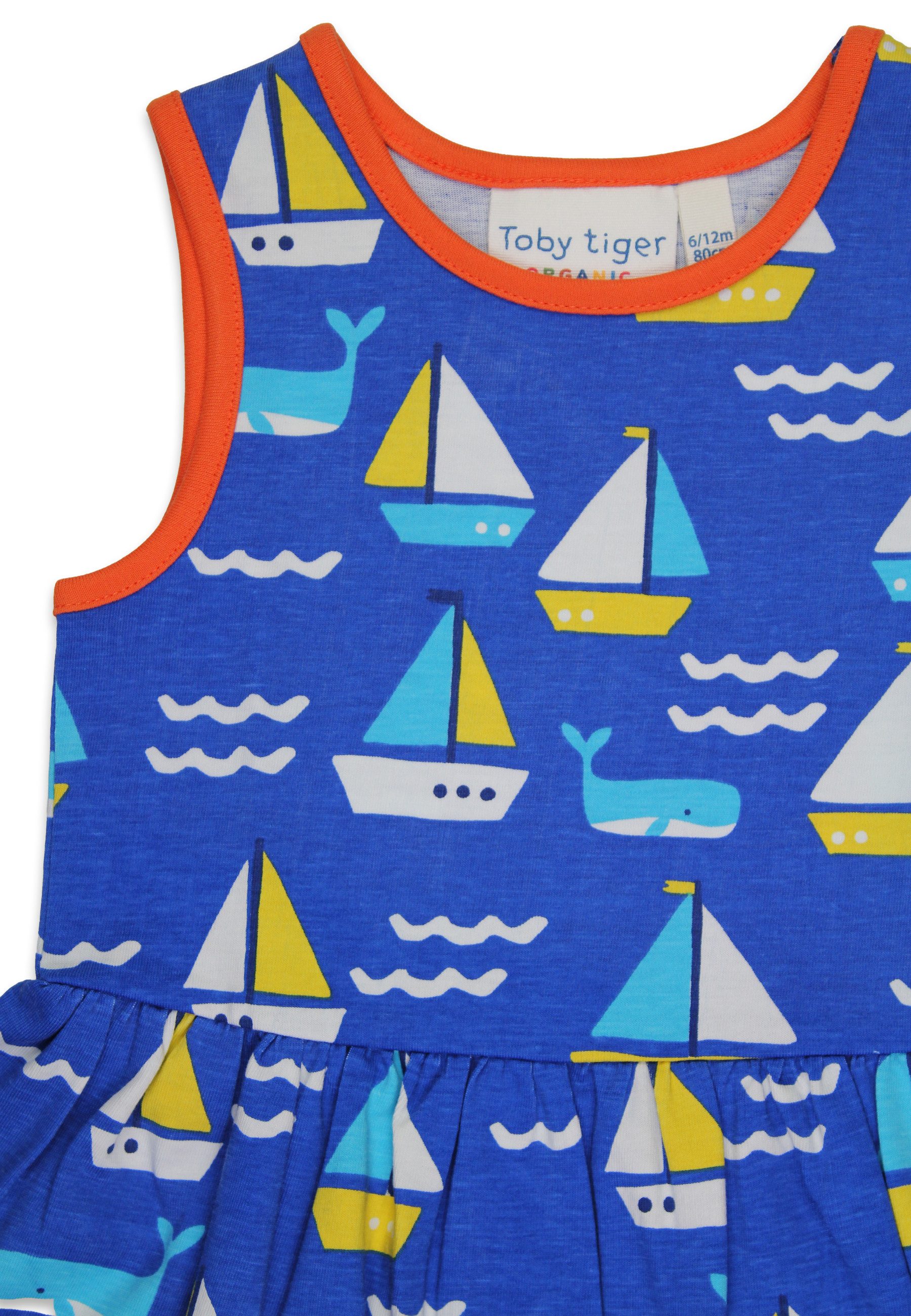 Toby Tiger Shirtkleid Jersey Trägerkleid mit St Ives Boote Print