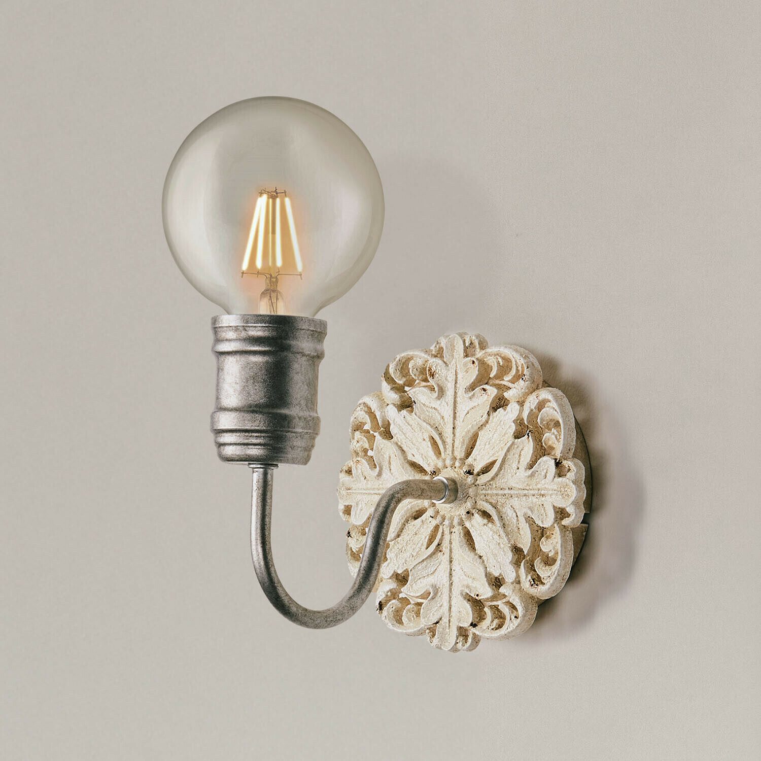 Mirabeau Wandleuchte Wandlampe Rosavelle antikcreme/silber