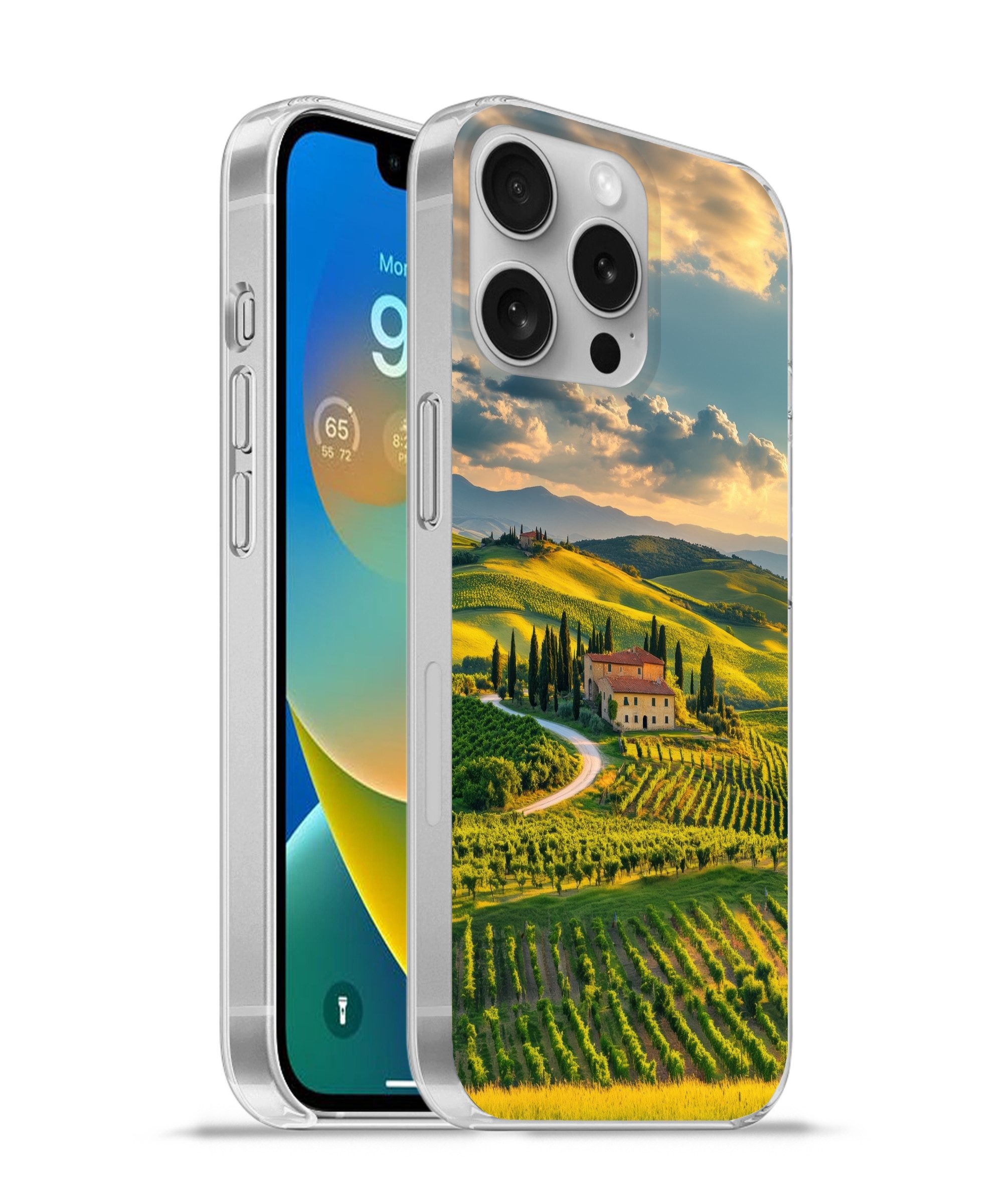 MuchoWow Handyhülle für Apple iPhone 16 Pro Toskana - Landschaft - Weinberge, Smartphone-Bumper, Print, Handy Schutzhülle Dünn