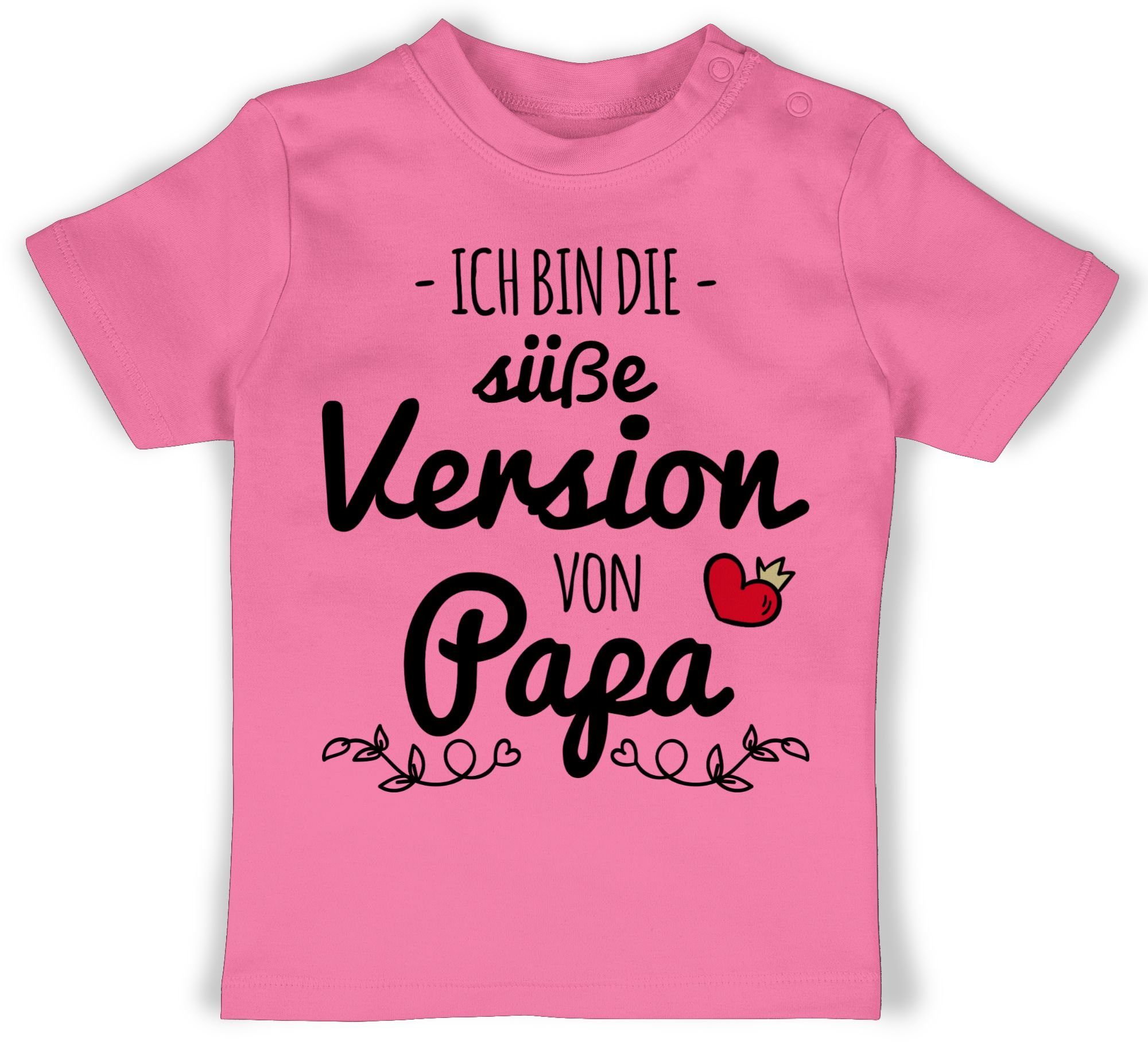 Shirtracer T-Shirt Süße Version von Papa Geschenk Vatertag Baby 2 Pink