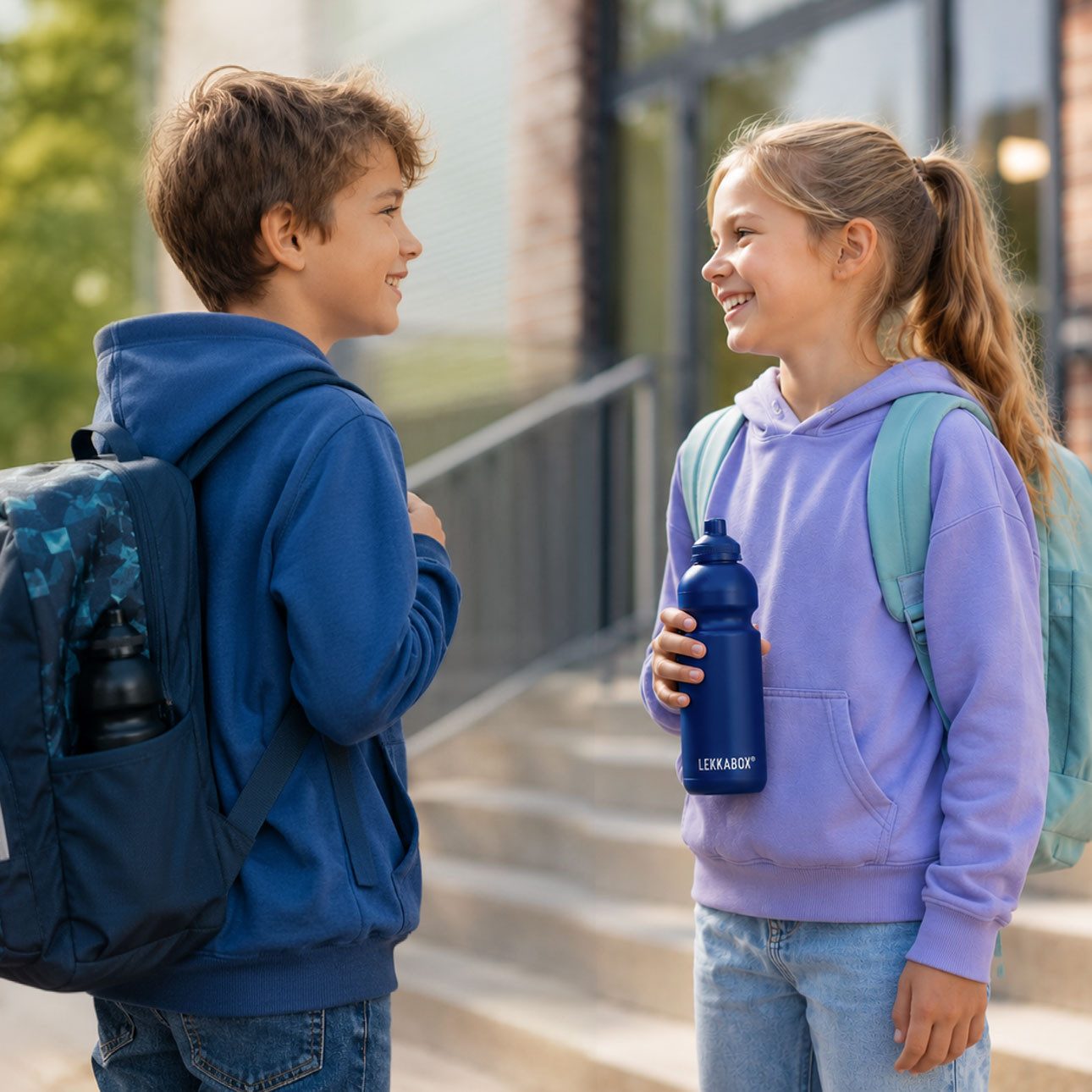 LEKKABOX Trinkflasche Kohlensäure geeignete Trinkflasche für Kinder 600ml Sport Sprudel, Leicht und auslaufsicher auch bei kohlensäurehaltigen Getränken