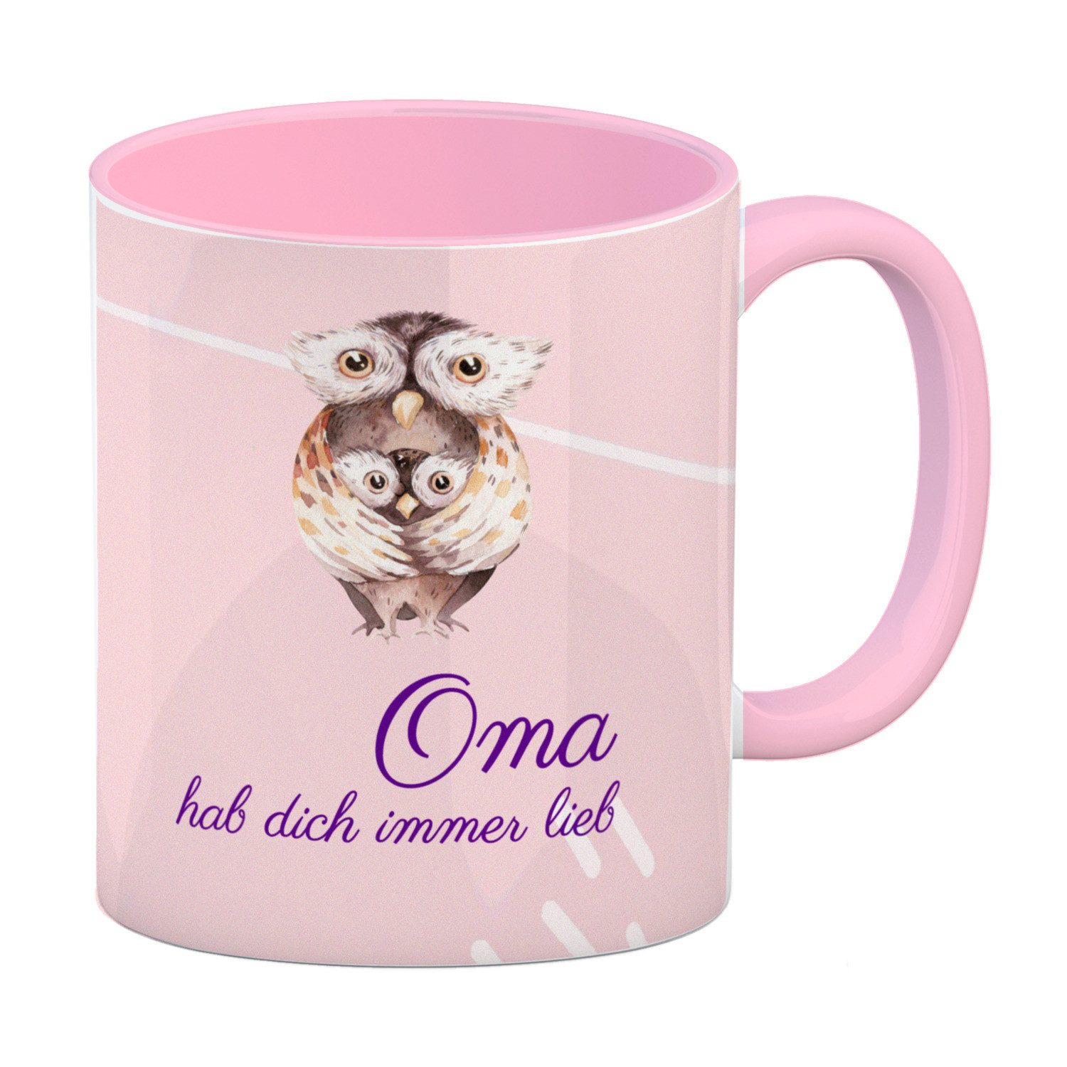 speecheese Tasse Oma hab dich immer lieb Kaffeebecher Rosa Besonders