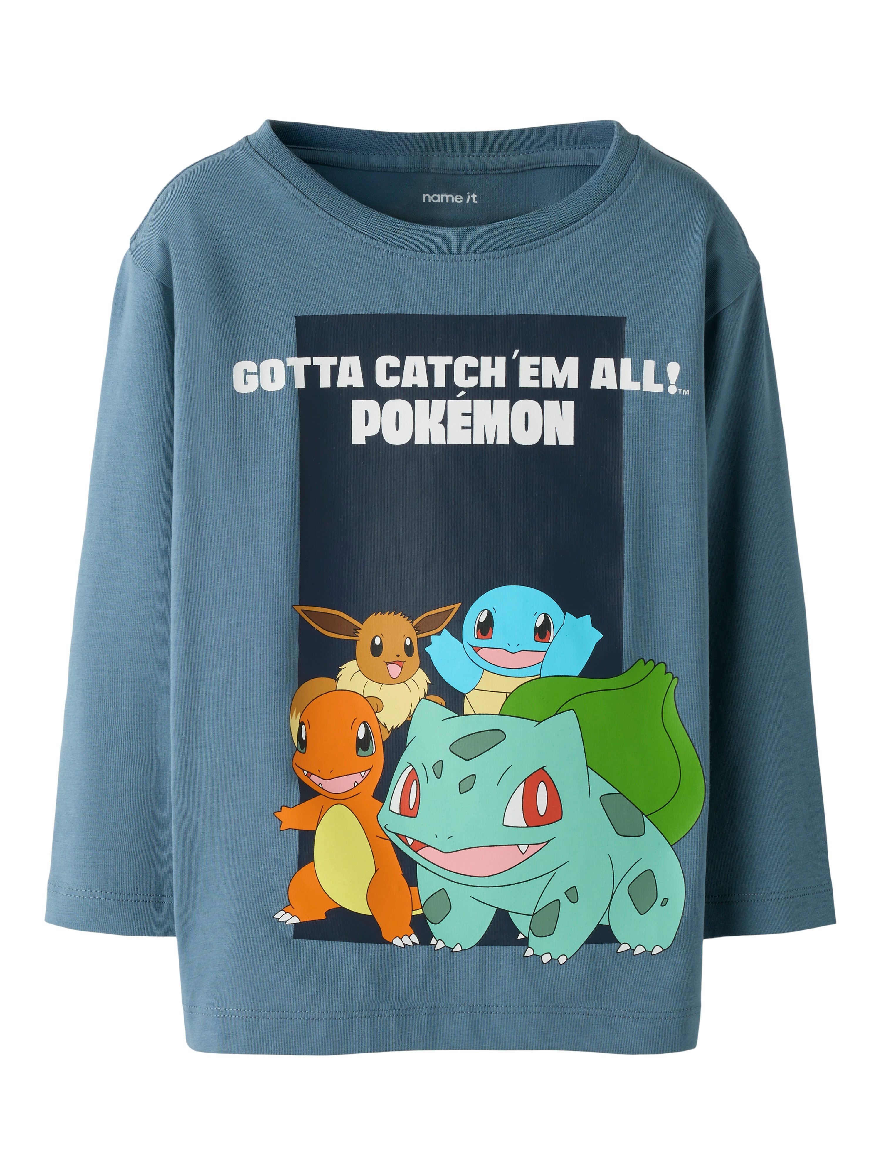 Name It Langarmshirt NMMSOUTH POKEMON LS NREG TOP NOOS BFU Baumwollmischung, regular fit, mit Pokemon Druck – Bild 3 von 5